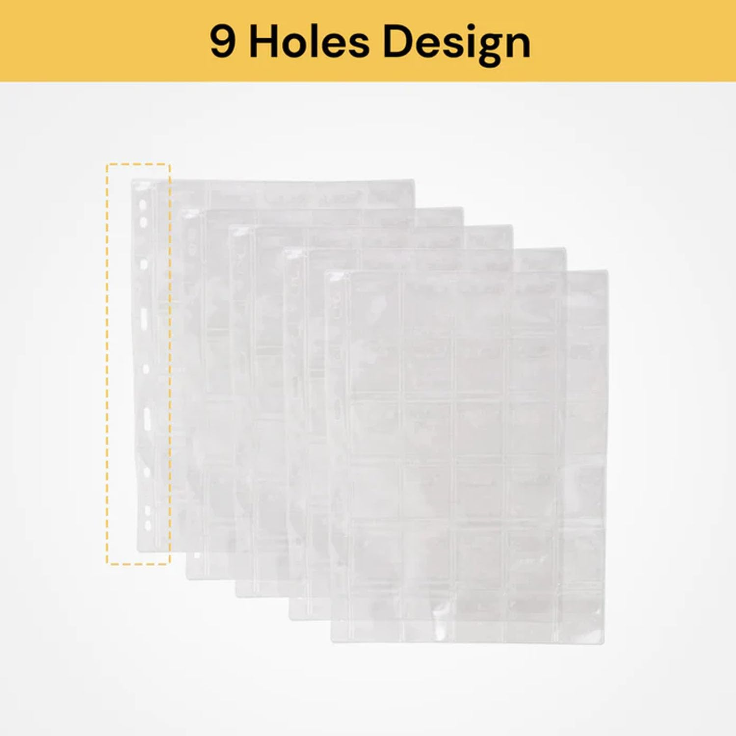 EZONEDEAL 30-Pocket Coin Pages for Collectors, Standard 9-Hole Coin Collection Pages Fit Most Binder, Coin Collecting Supplies, Coin Sleeves for Coin, Stamp, Badges Etc