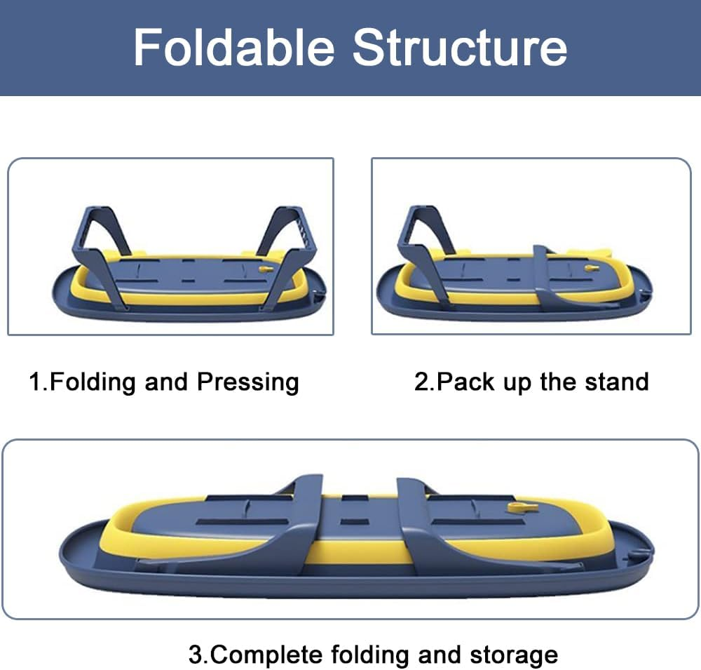 TOMVAES 1 Pcs Foldable Plastic Pet Bathtub, Space-Saving, Portable Travel Washing Tub, Multifunction Shower Tub, Blue, 67X44X20 CM