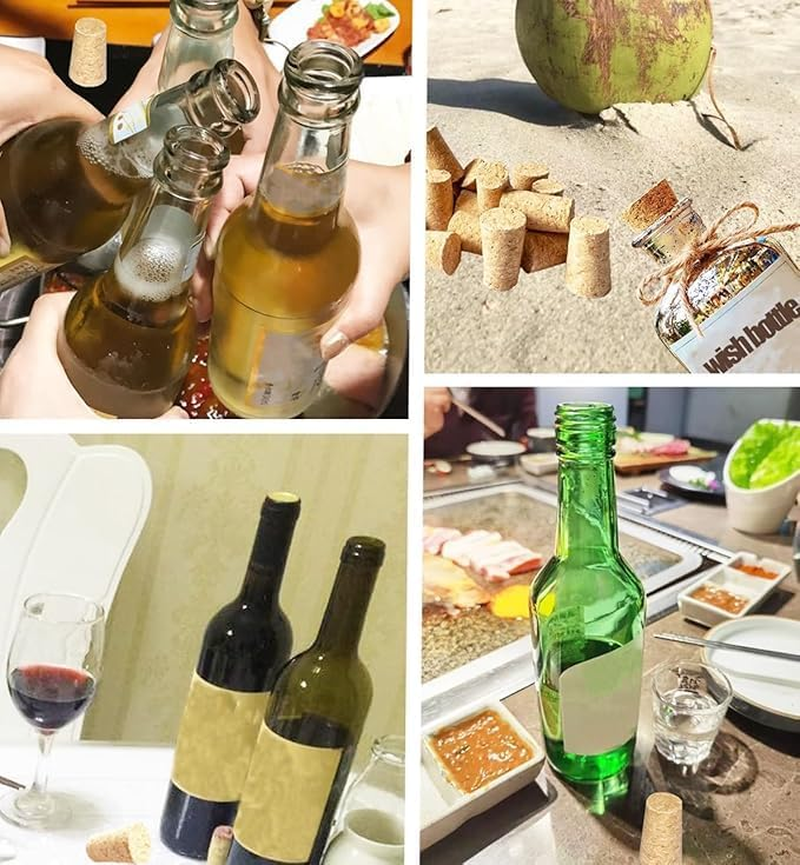 50PCS Natural Soft Wood Corks Tapered Cork Plugs Wine Cork Stoppers Replacement Corks Wine Making Crafts for Wine Beer Bottle Crafts. (Burlywood) - Light Wood Color image number 7