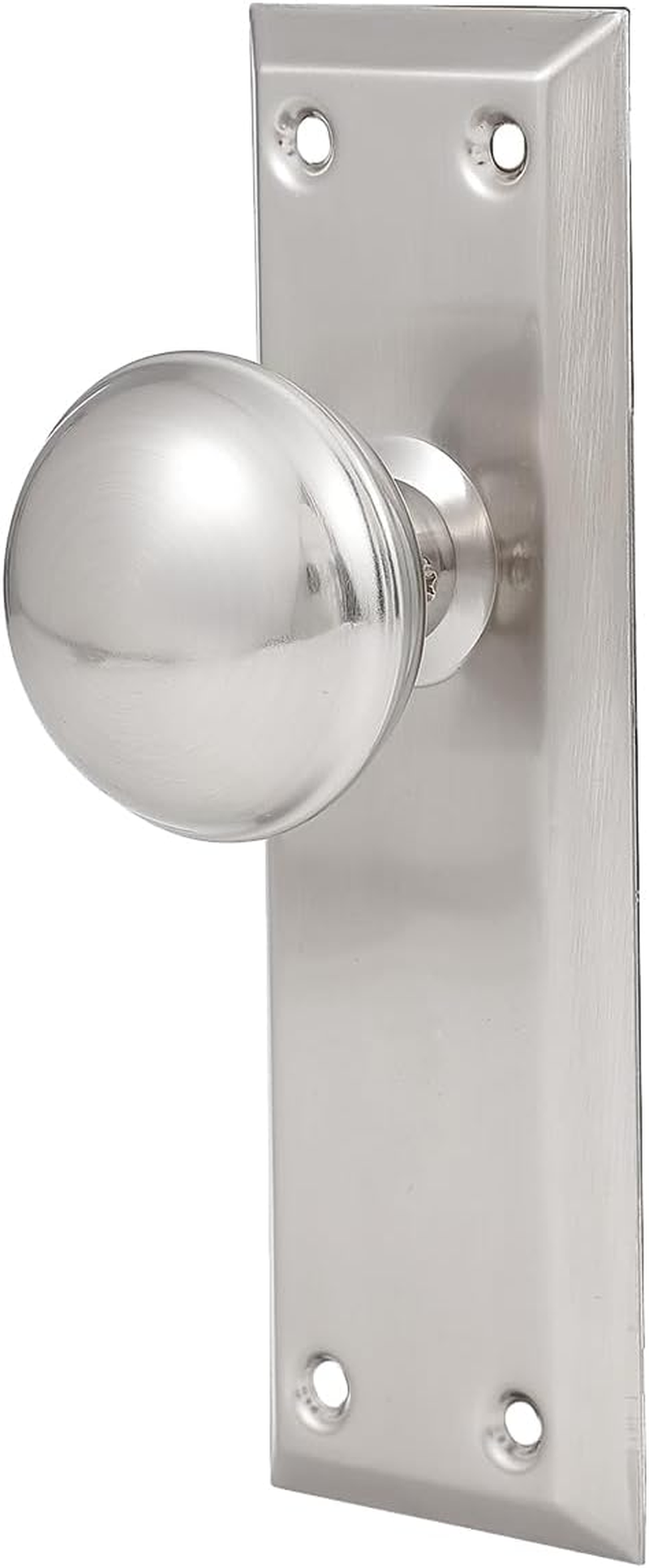 Newliplace Mortise Lock Set for Interior Door, Vintage Door Knob with Lock and Skeleton Key, Antique Door Knobs Brushed Nickel Finish