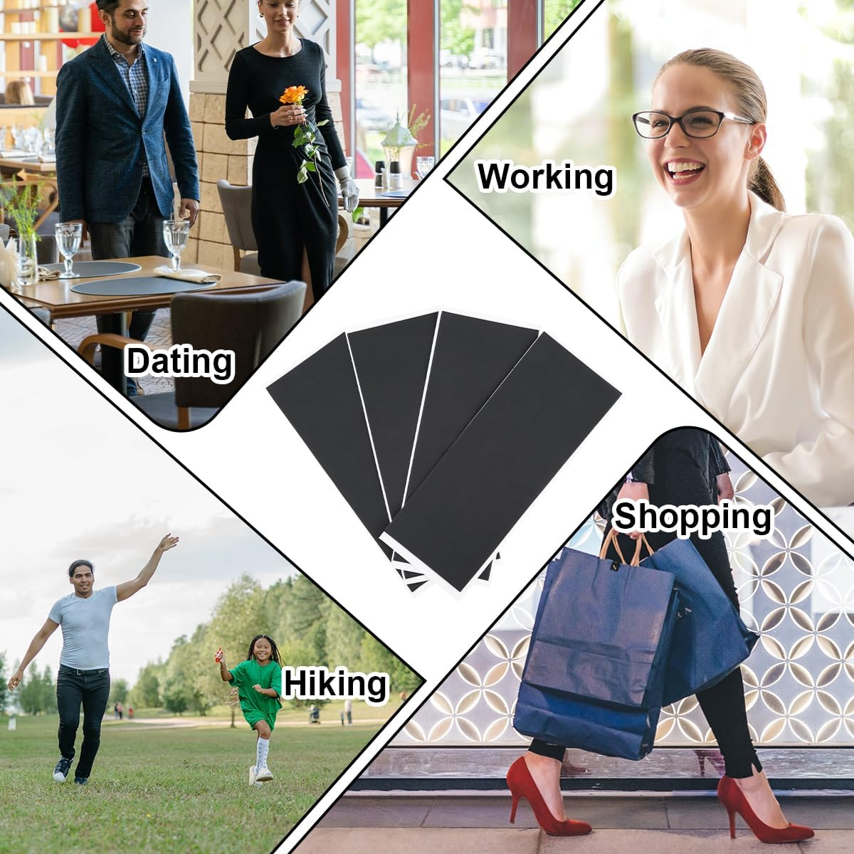 4Psc Shoe Sole Protectors, FHDUSRYO 10.5"X4.09" Shoe Grips on Bottom of Shoes, Self Adhesive Shoe Bottom Grip Pads, Non-Slip Shoe Sole Pad Shoe Bottom Protector for Man Women Shoe, Heels Boots image number 4