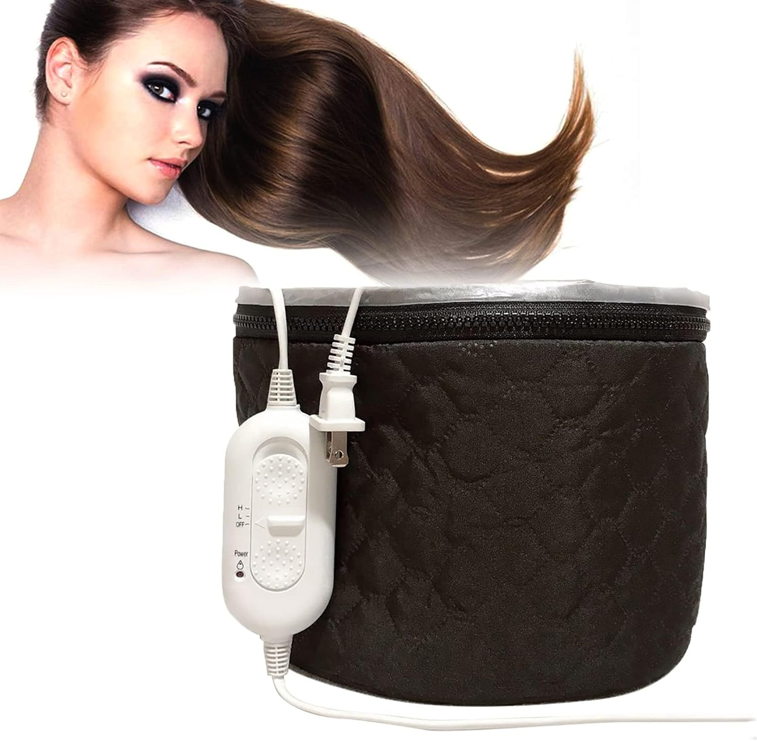 220V Electric Hair Cap,Hair Care Hat,Home Hairs SPA Beauty Cap, Steamer Thermal Heat Cap,Nourishing Hat with 3 Mode Temperature Control Black Includes AU Plug