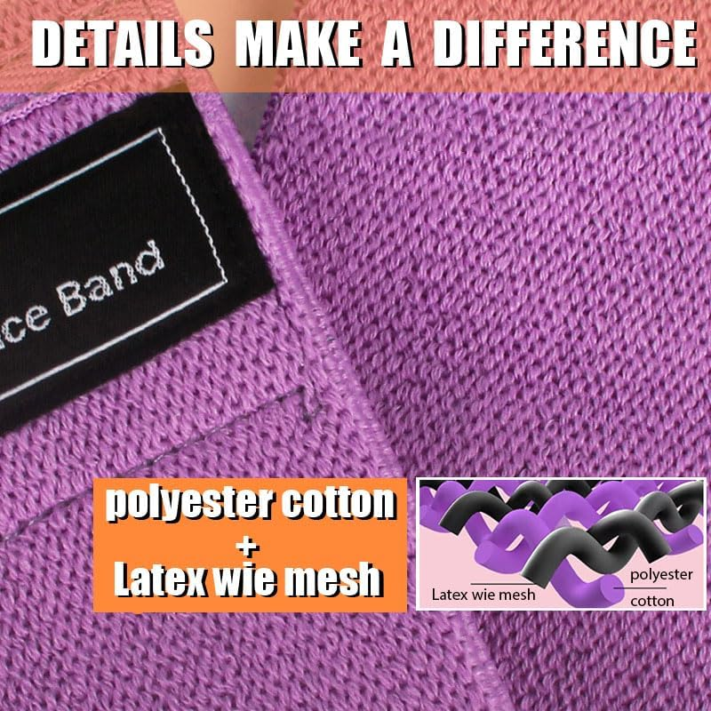 Resistance Bands Set, Upgrade Exercise Bands with Non-Slip Design for HIPS & Glutes Booty Bands for Women and Men, Workout Bands for Home Fitness, Yoga, Pilates image number 1