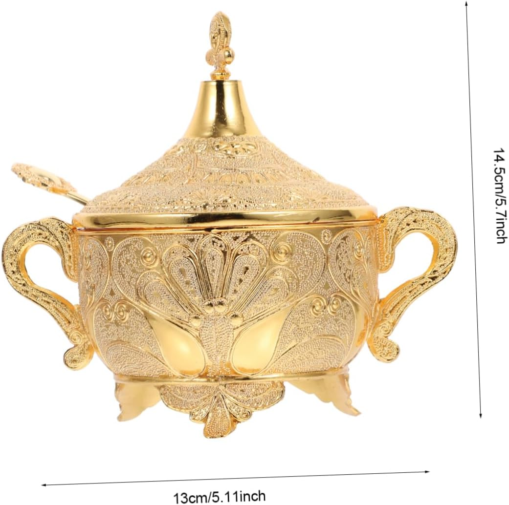 Mikinona Kitchen Seasoning Jar Zinc Alloy Material Lid for Home Spice Storage Decorative Carved Design for Kitchen Counter Use image number 4