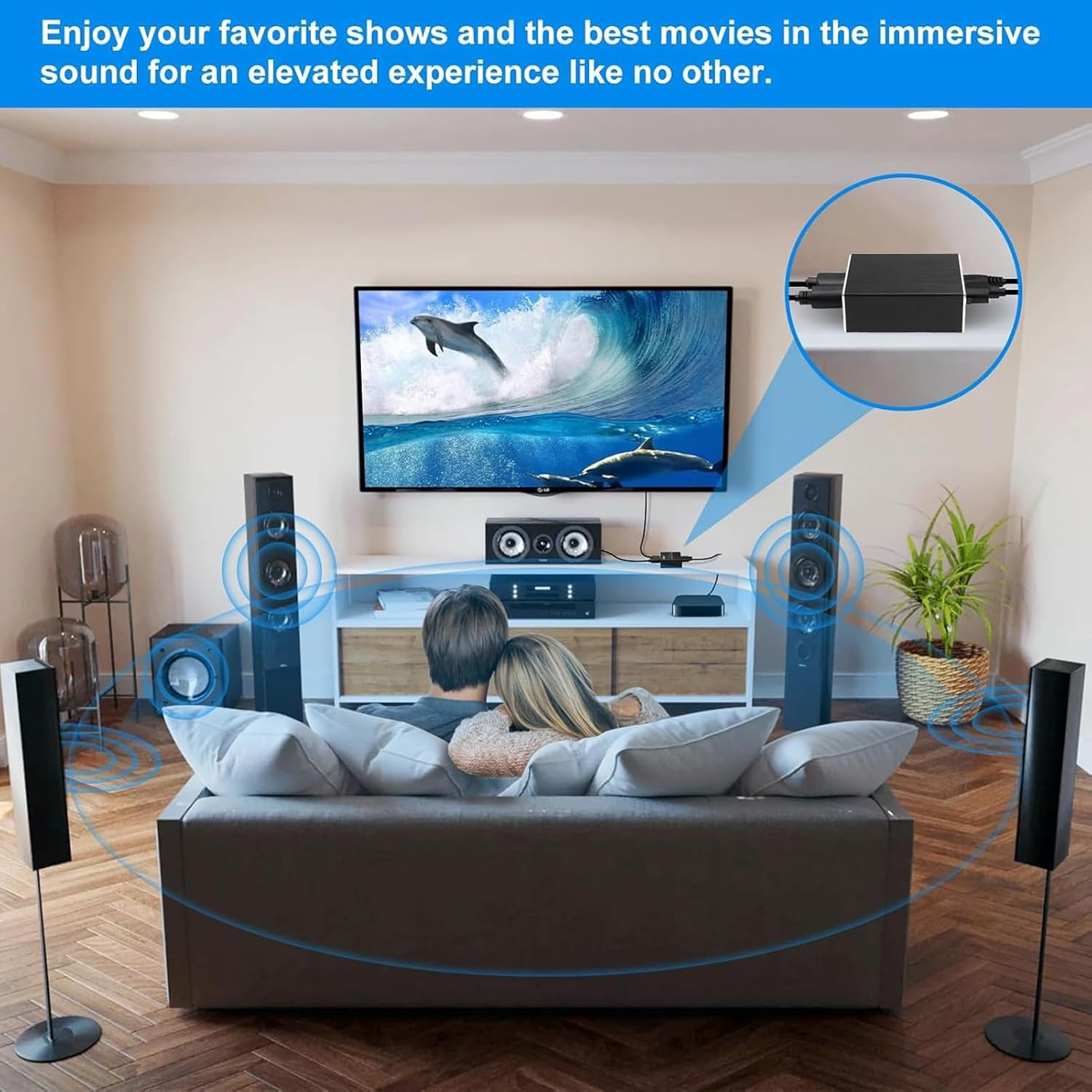 Bewinner 4K Audio Extractor, Sound Extractor with Rich Port, Convert to Optical S/PDIF and AUX 3.5Mm Sound Outputs, for Home Theater, Professional AV Setups and Gaming Sessions