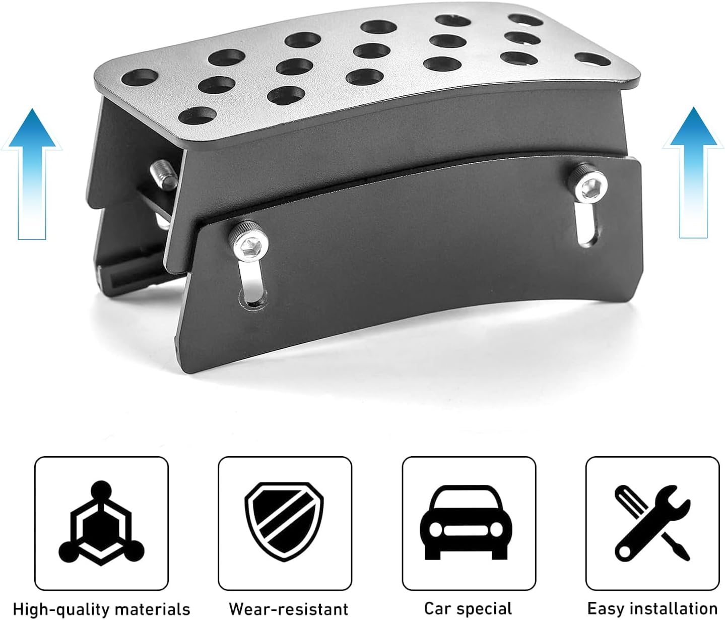 Linskip Anti-Slip Gas Pedal Extender Covers Adjustable Foot Rest Accelerator Pads for 2007-2020 Jeep Wrangler JK JKU JL JLU JT （Black）