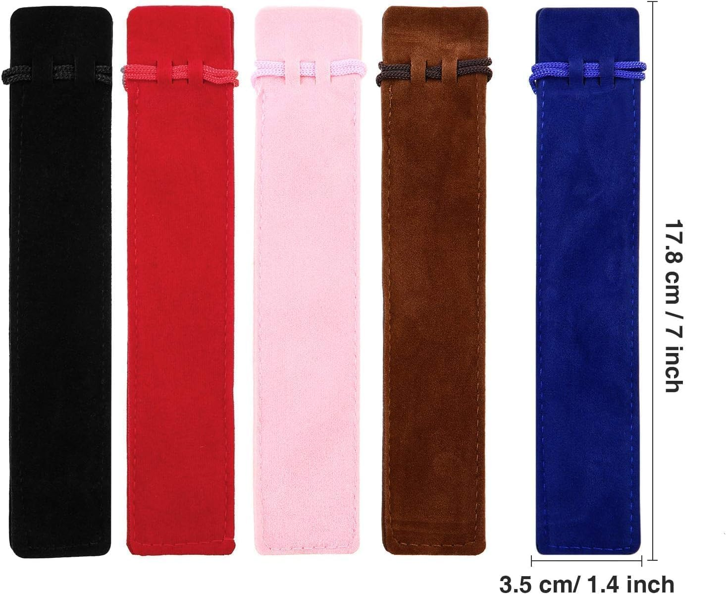Xiaaofea 20 Pieces Velvet Drawstring Pen and Pencil Pouches Bag, Rope Closure Pencil Case for School Office Home Supplies Organizer Storage image number 1