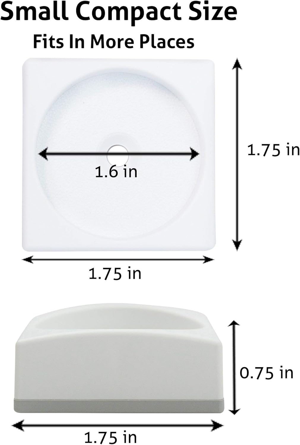 Wall Nanny Mini - Smallest Baby Gate Wall Protector (Made in USA) Protect Walls & Doorways from Pet Gates & Dog Gate Spindles - Child Pressure Mounted Baby Gate for Stairs Wall Cup (White) 4 Pack - Gray image number 6