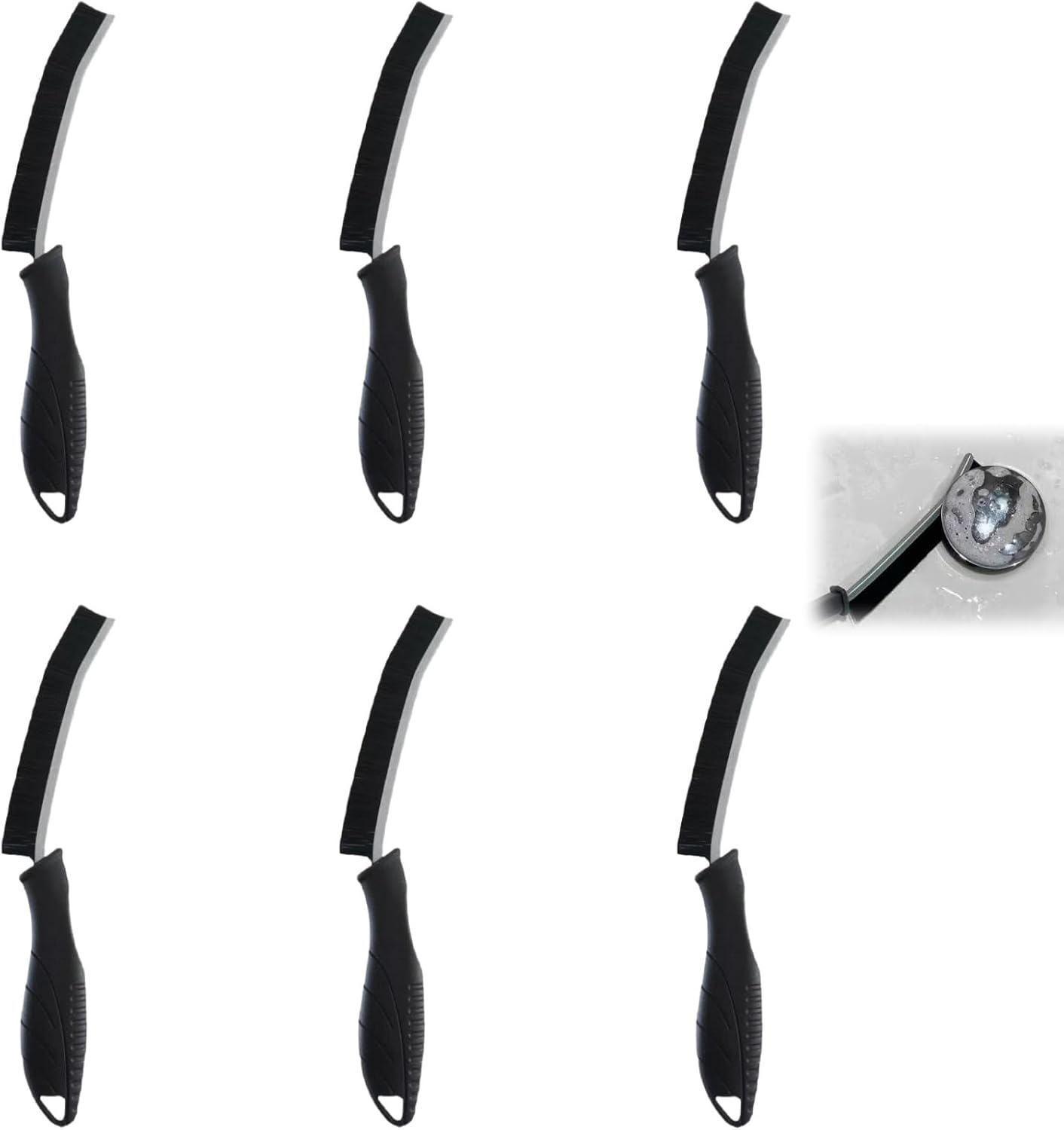 Crevice Cleaning Brushes Set, Multi-Purpose Scrub Brush Tool for Tight Spaces, Durable Stainless Steel & Plastic Handle, Ideal for Kitchen, Bathroom, Window Tracks, Shower, and Hard-To-Reach Areas image number 2