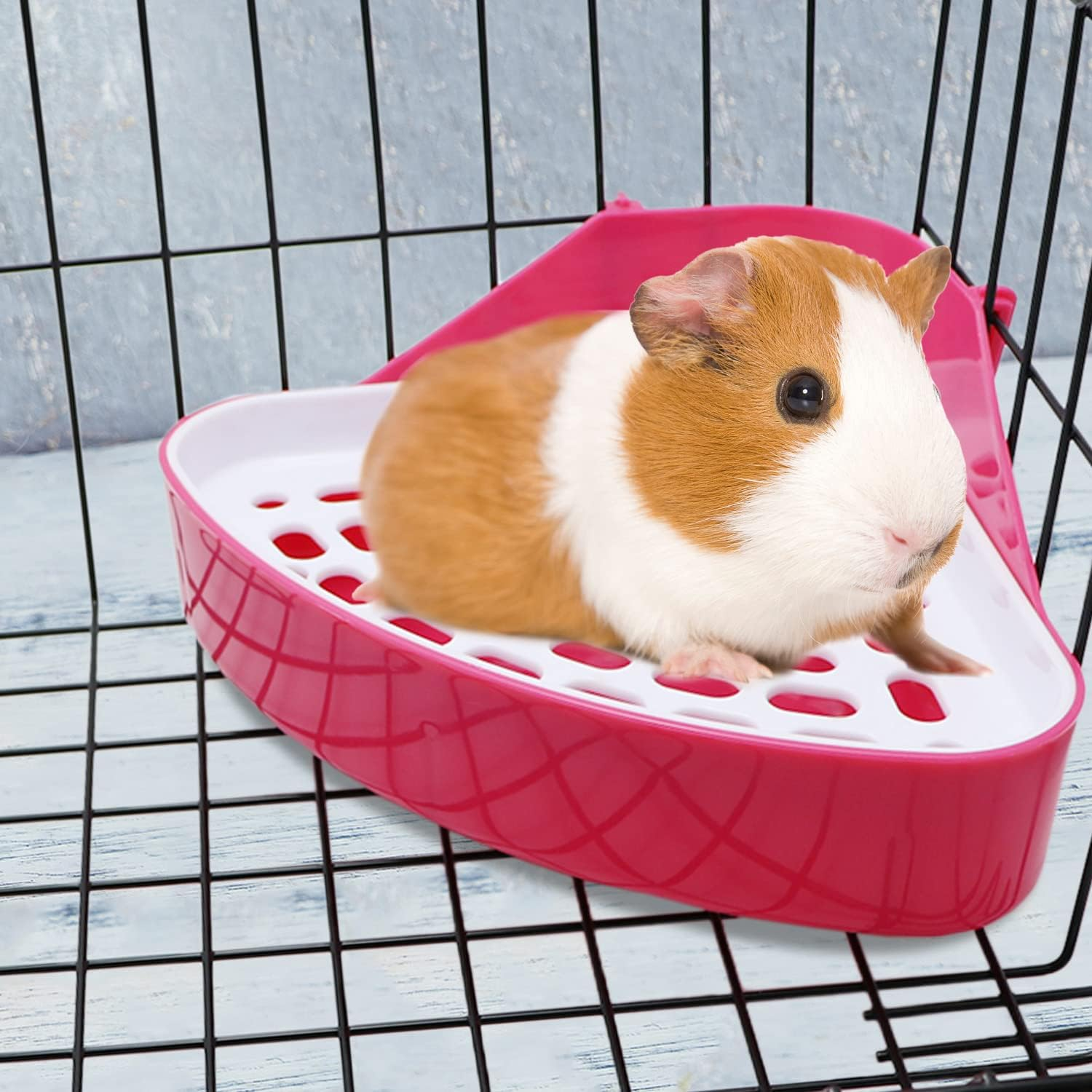 Litewoo Rabbit Litter Box Toilet Bunny Corner Litter Pan Pet Toilet Potty for Guinea Pigs Hamster Chinchilla Ferret Rabbit Small Animal (Pink) - Blue image number 7