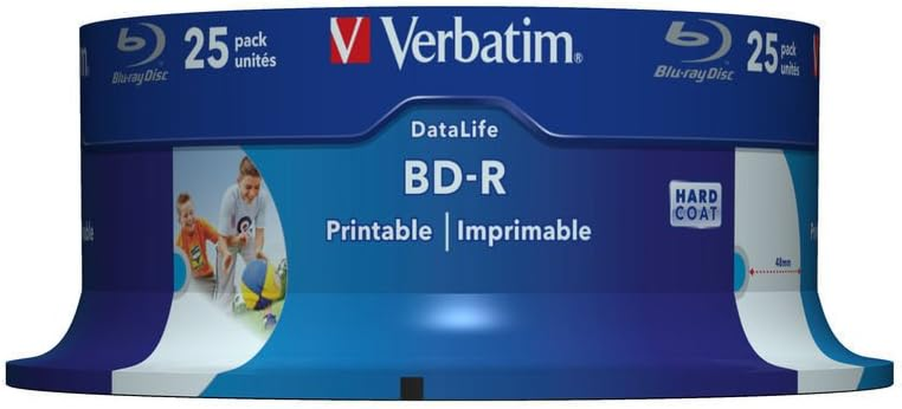 Verbatim 43811 25GB 6X BD-R SL Datalife Inkjet Printable - 25 Pack Spindle image number 1