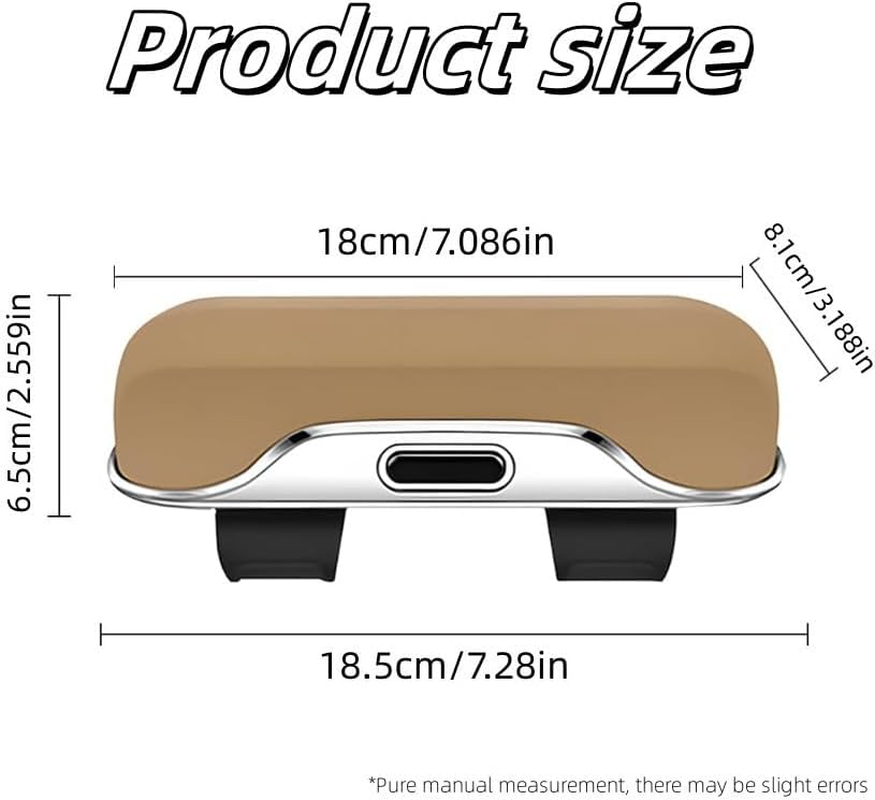 Universal Car Glasses Holder & Organizer Case - Anti-Slip Clip-On Visor Sunglasses Eyeglass Storage Box for Men Women, Travel Automotive Interior Accessories Fits All Car Models (Beige) - Gray image number 6