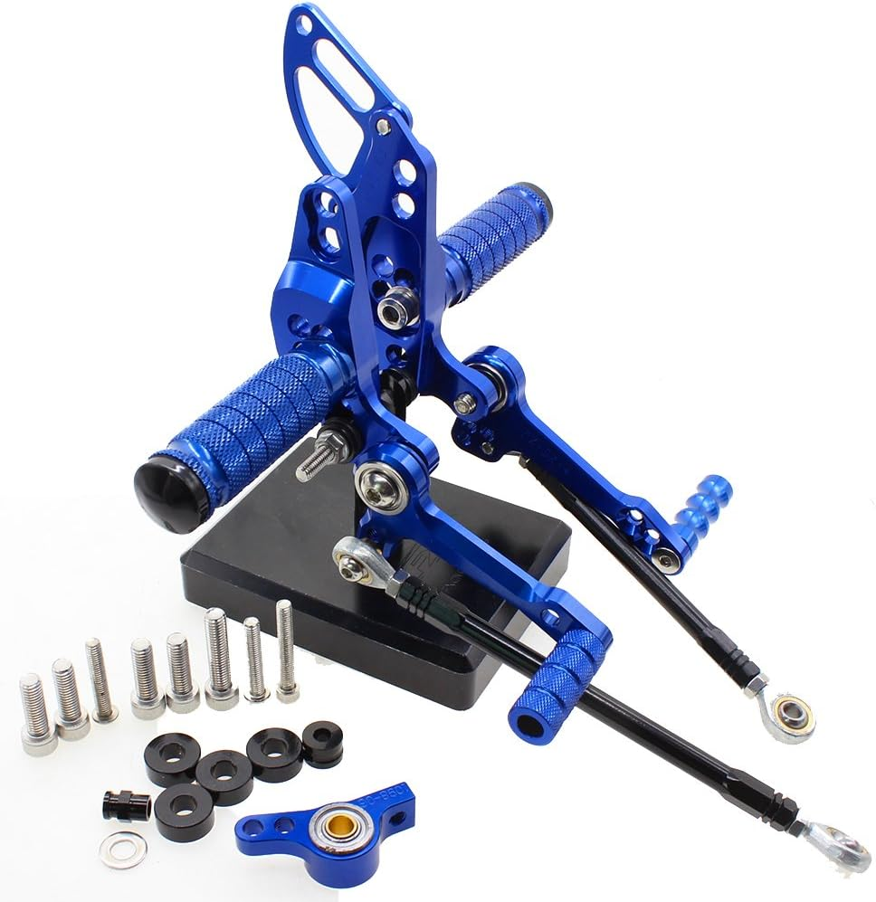 FXCNC CNC Billet Motorcycle Rearset Foot Pegs Rear Set Footrests Fully Adjustable Foot Boards Compatible with STREETFIGHTER 848 1100 Gray