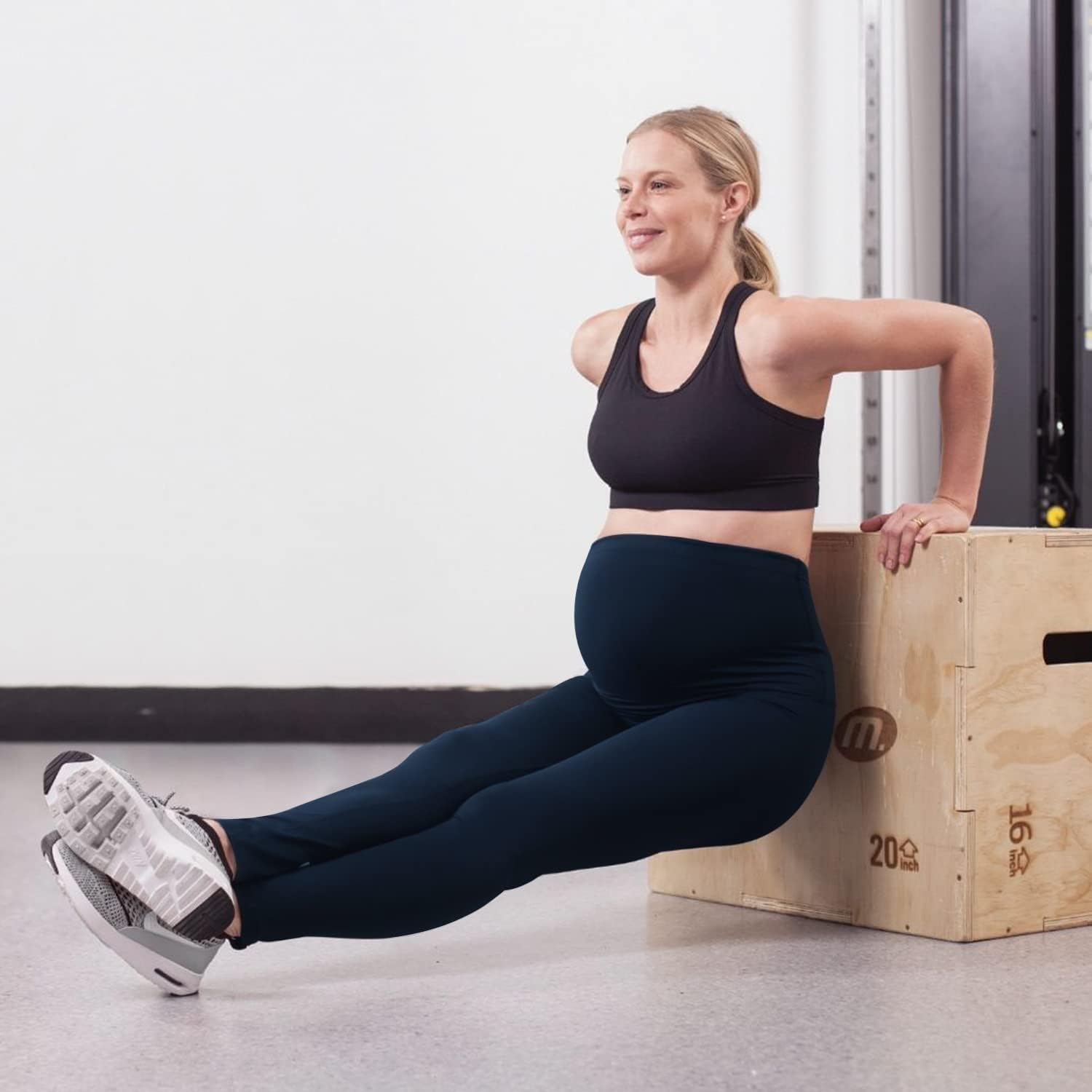 Hi Clasmix Maternity Leggings over the Belly Butt Lift - Buttery Soft Non-See-Through Workout Pregnancy Leggings image number 2