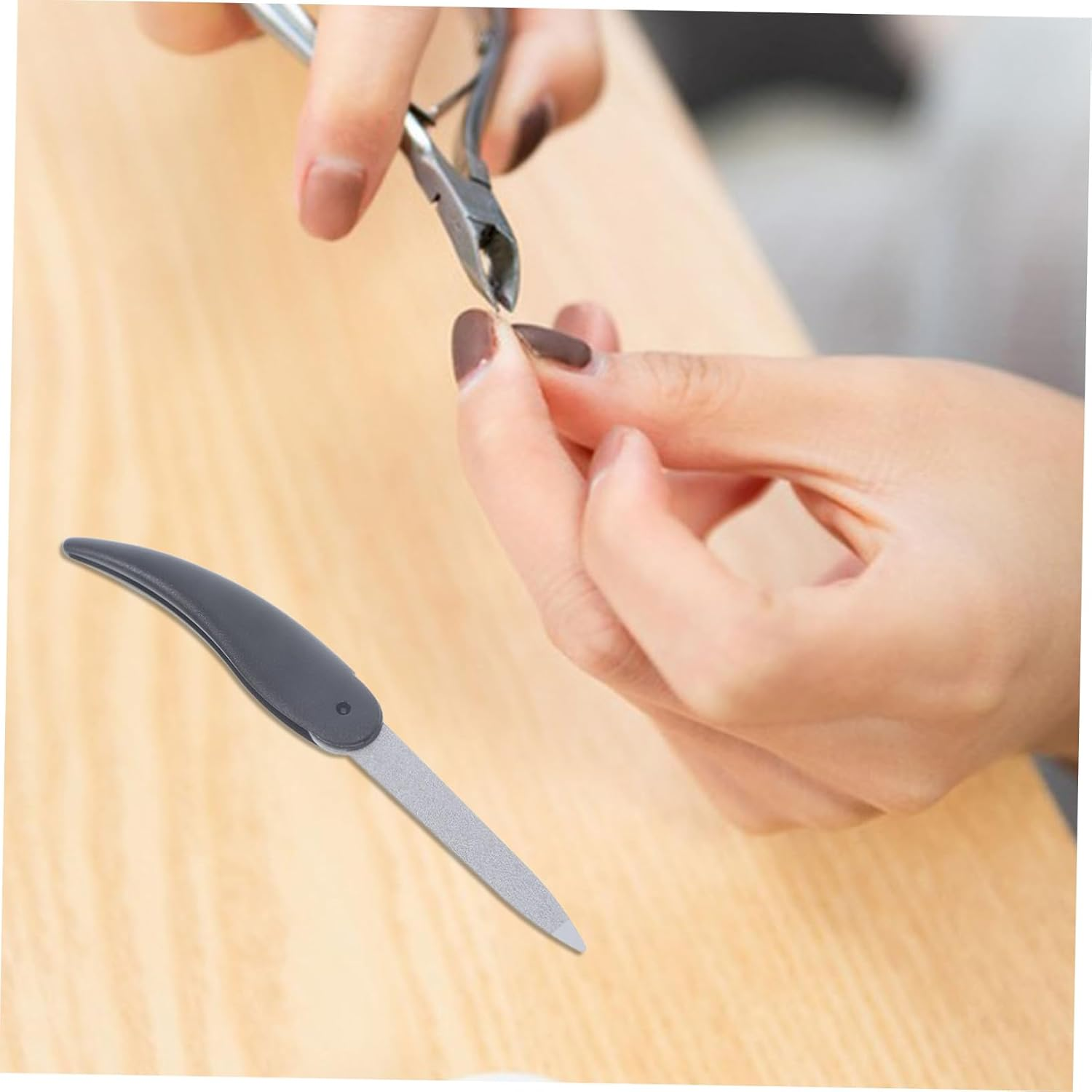 NULYLU 6Pcs Double Sided Nail Files Ox Horn Nail File Polishing Strips Accessories for Women image number 1