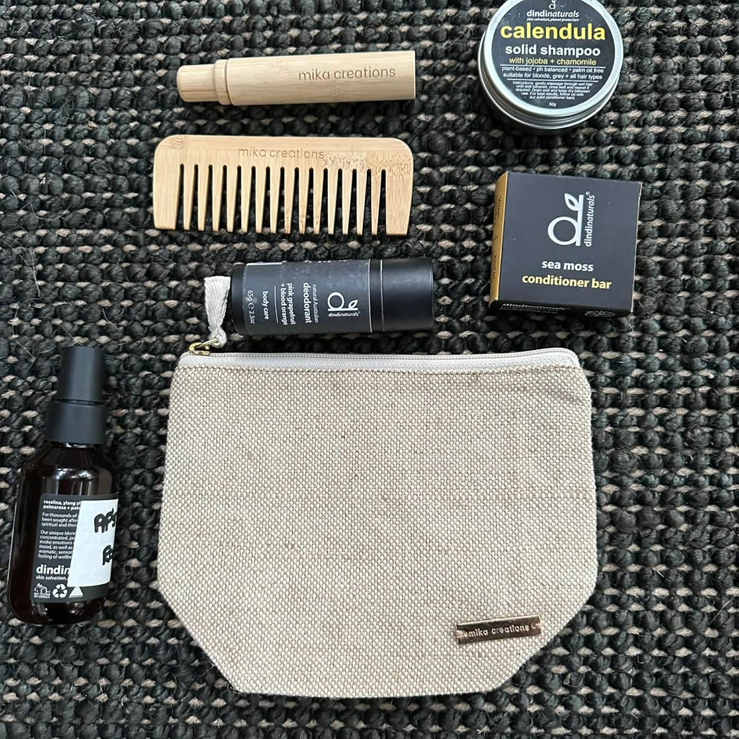 Small Wet Bag | Travellers & Organisation | Sustainable Juco & Cotton Blend Pouch with Water-Resistant Lining | Multi-Use for Swim Nappies, Period & Make-Up | Mika Creations image number 4