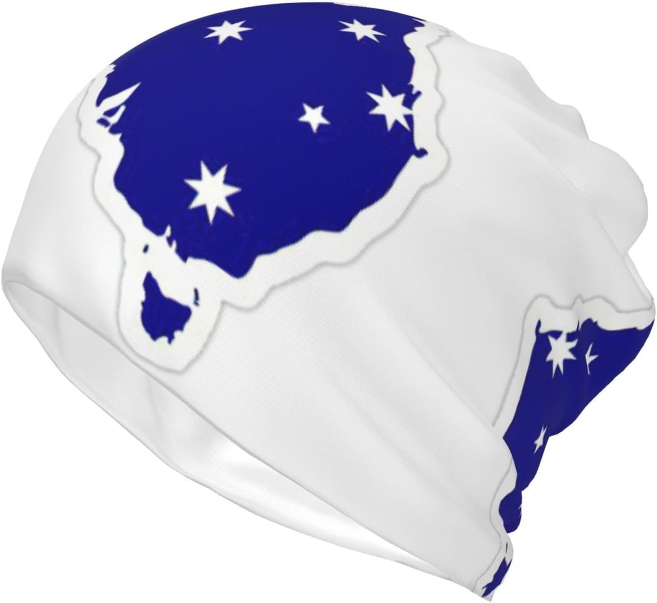 Edwal Australian Flag Map Print Slouchy Beanie Hat, Multifunction Beanie Hat Lightweight Beanie Sleep Hats for Women Men image number 6