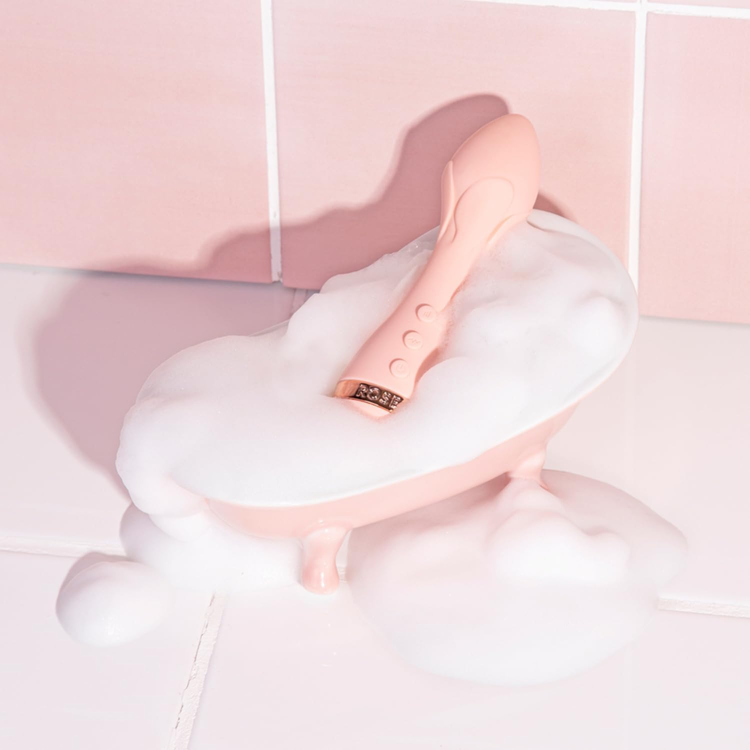 VUSH Rose 2 Precision Point Bullet Vibrator with Clitoral Stimulation - Flexible Tip, Waterproof, Rechargeable (Pink) image number 1