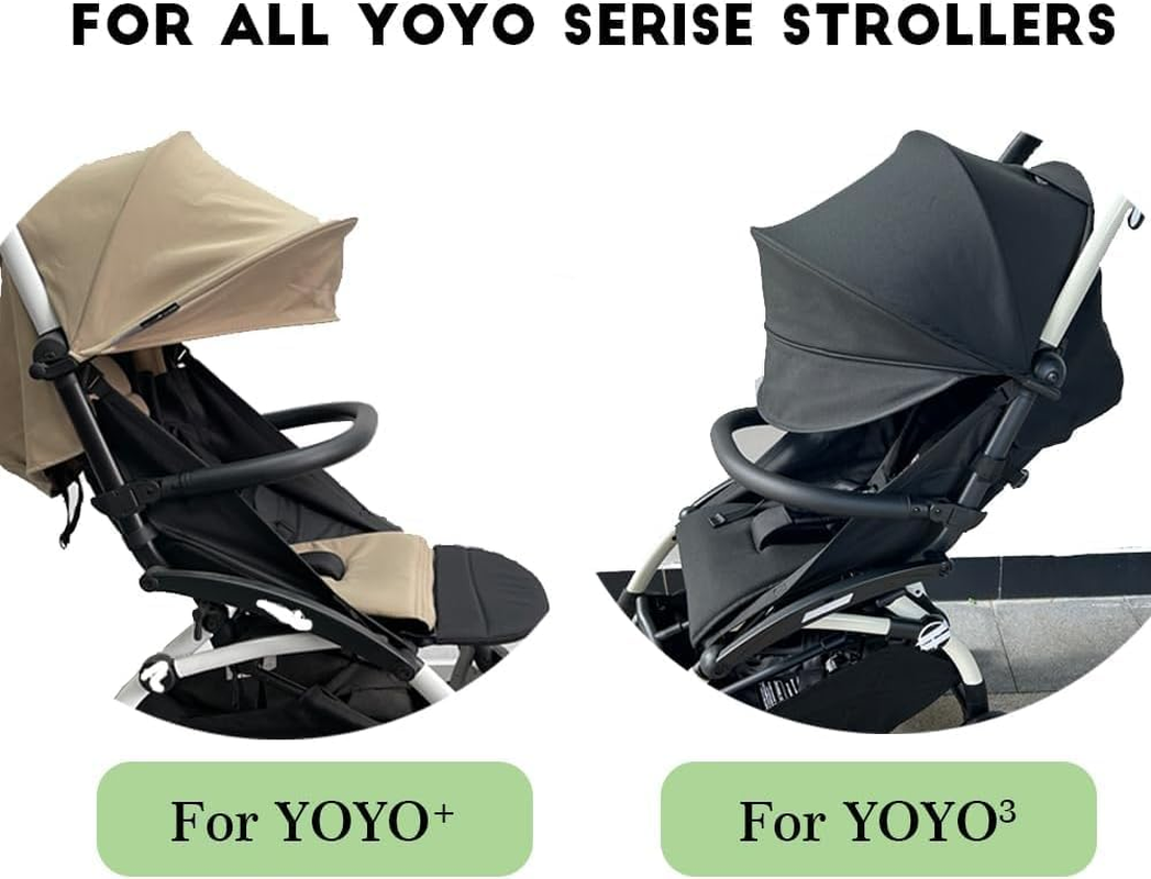 Bumper Armrest Pram Accessory Stroller Bar Compatible with Yoyo 2 and Yoyo+ Pushchair, PU Leather, Black image number 2
