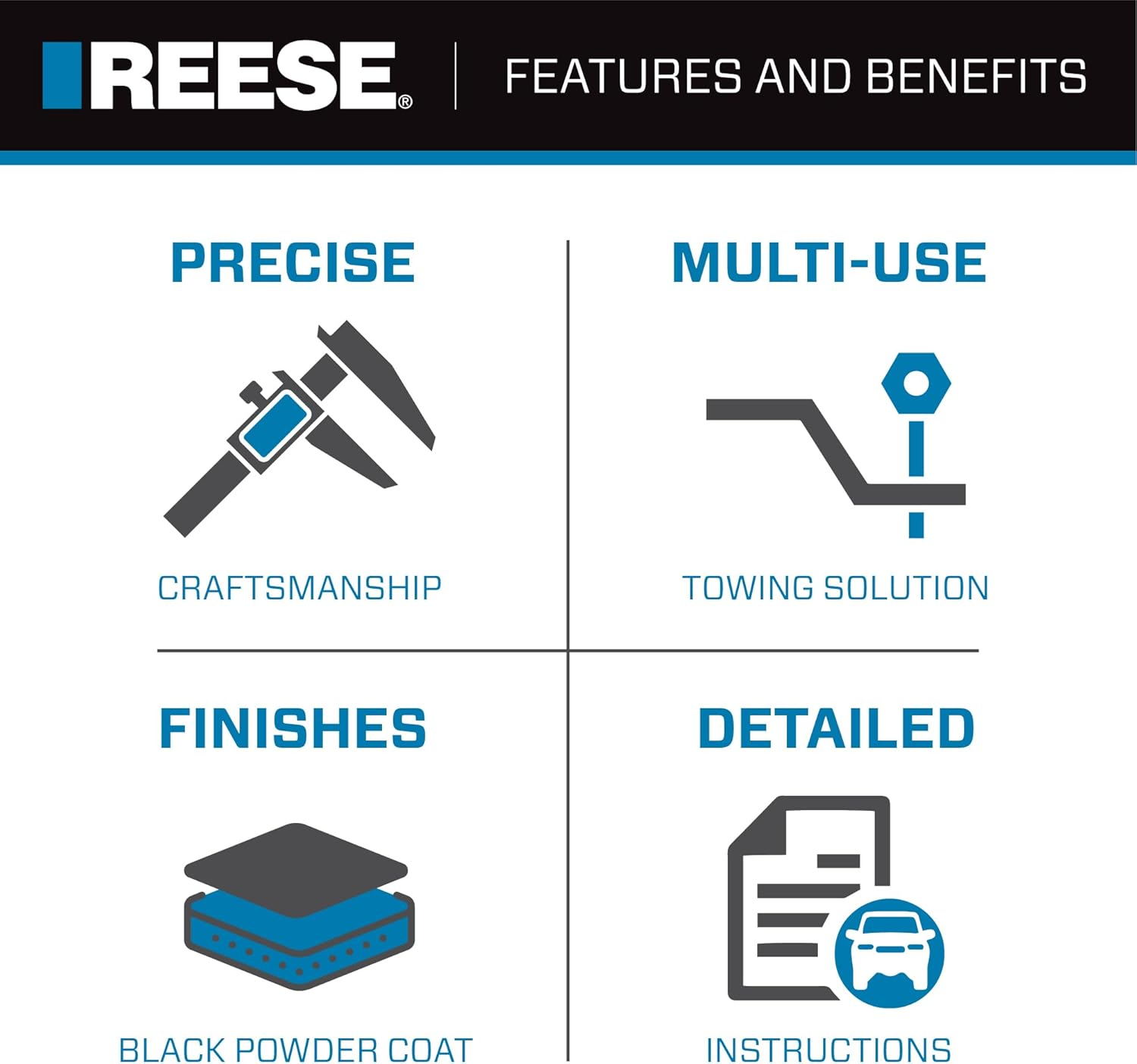Reese Towpower 7020500 1-1/4" to 2" Receiver Adapter - 6" Long, Black image number 3