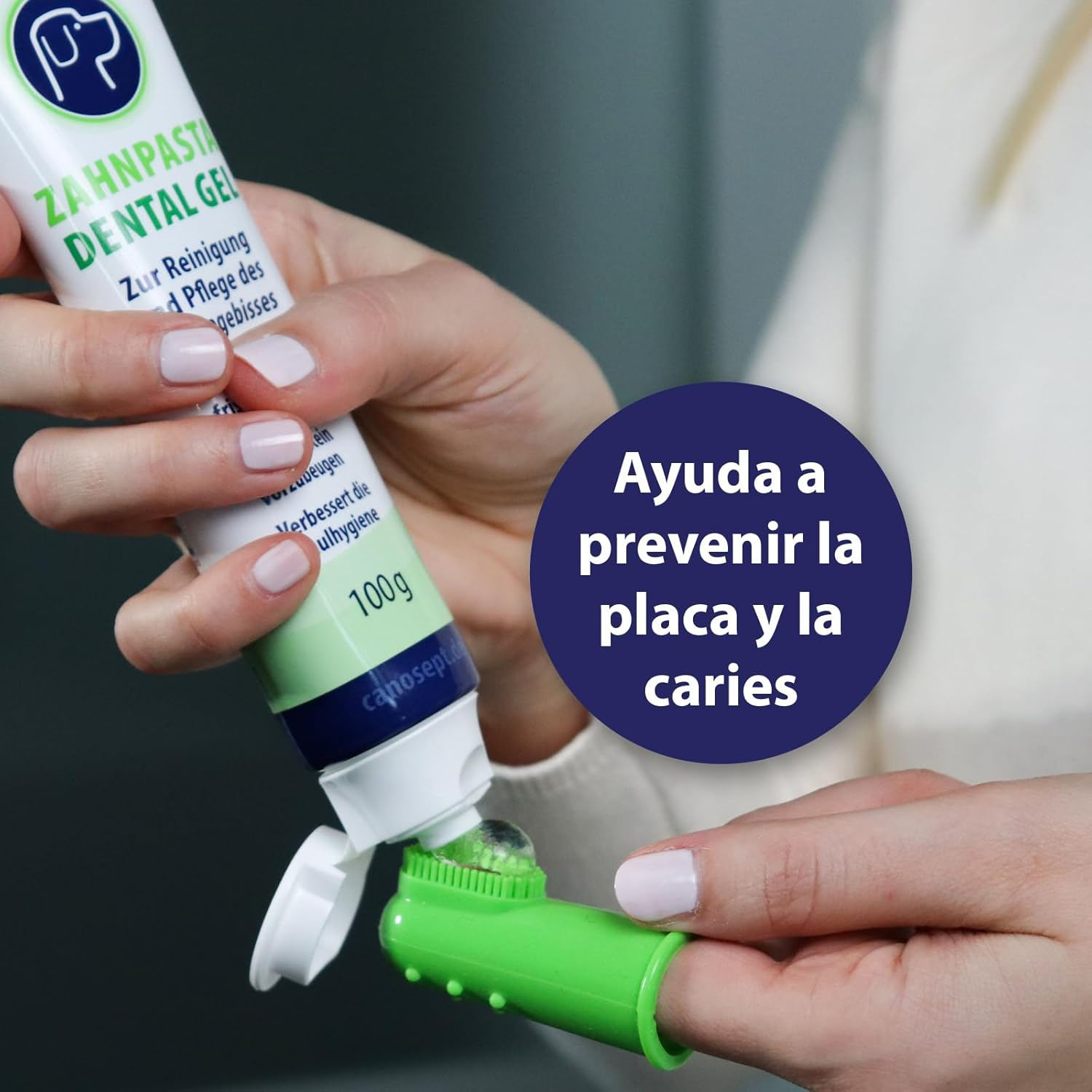 Canosept Dog Dental Care Kit (3 Pieces) - Dog Toothbrush and Toothpaste - Finger Brush - Teeth Cleaning Kit - Plaque Remover - Breath Freshener image number 1