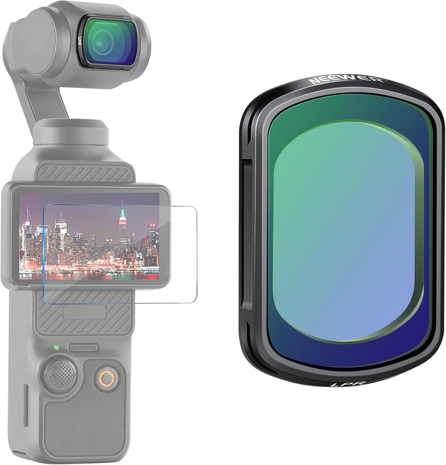 NEEWER LPR Filter Compatible with DJI Osmo Pocket 3 Creator Combo Accessories Multicoated HD Optical Glass Magnetic Light Pollution Reduction Night Lens Filter with Screen Protector, FL-63 image number 3