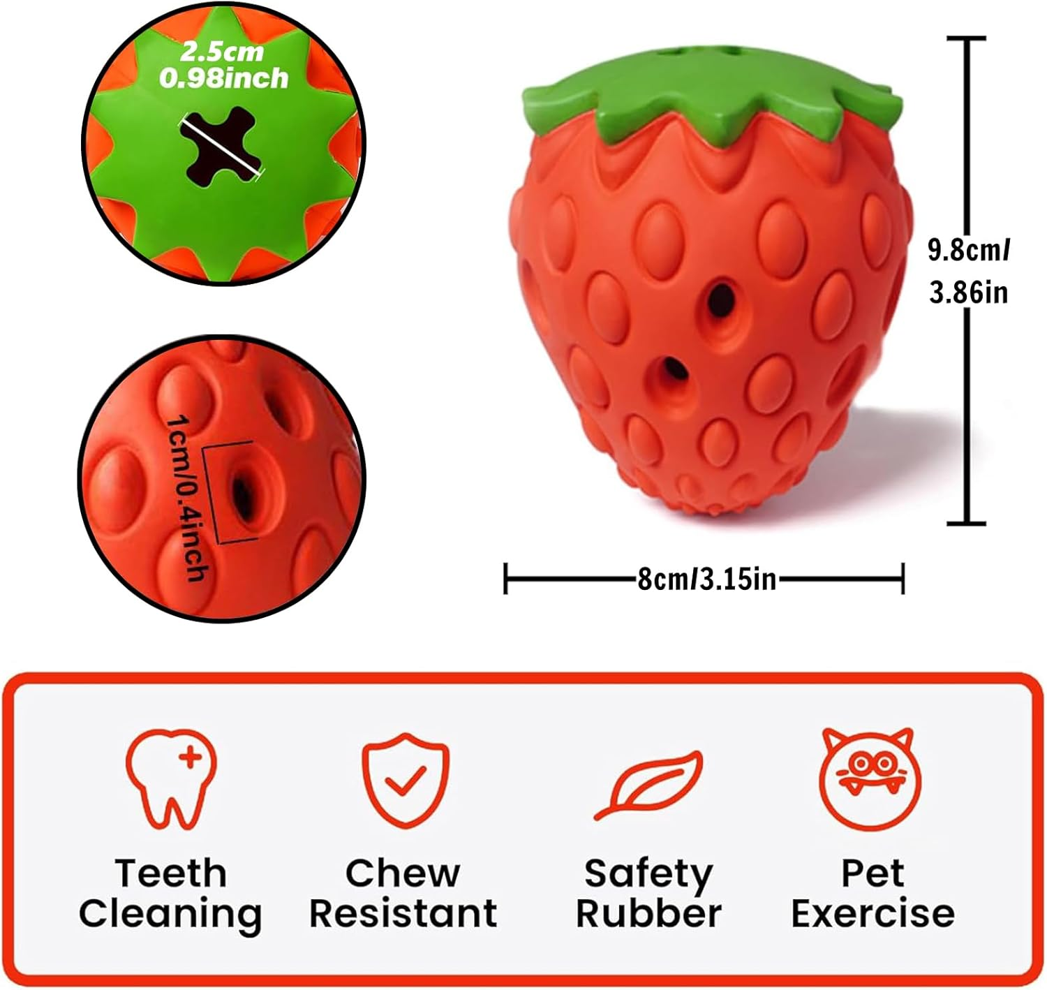 2Pcs Dog Chew Toy,Interactive Enrichment Food & Treat Dispensing Chew Dog Toy,Puppy Slow Feeder Dispenser,Dogs Puzzle Ball Toys for Small Medium Dogs Teeth Cleaning and IQ Training image number 6