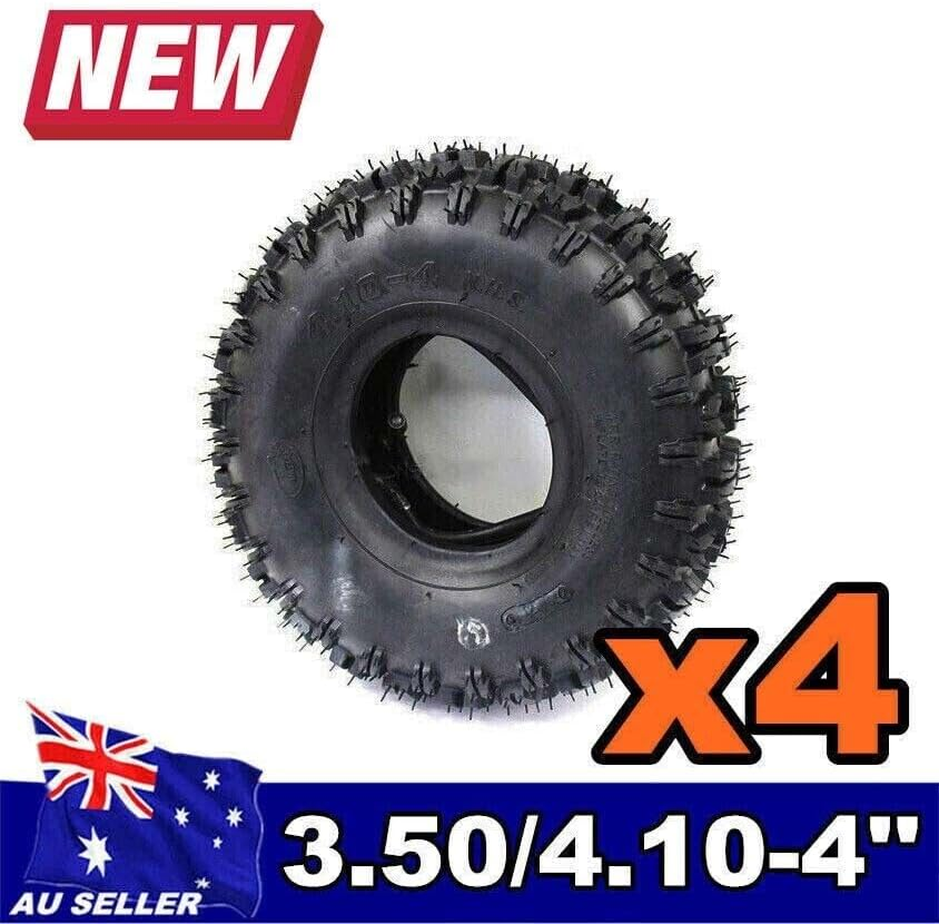 TDR 4Pcs 4.10-4 Inch Tyre Tire + Tube for 47Cc 49Cc Mini Kids Quad Bike ATV Buggy Go Kart 4 Wheeler Replacement image number 3