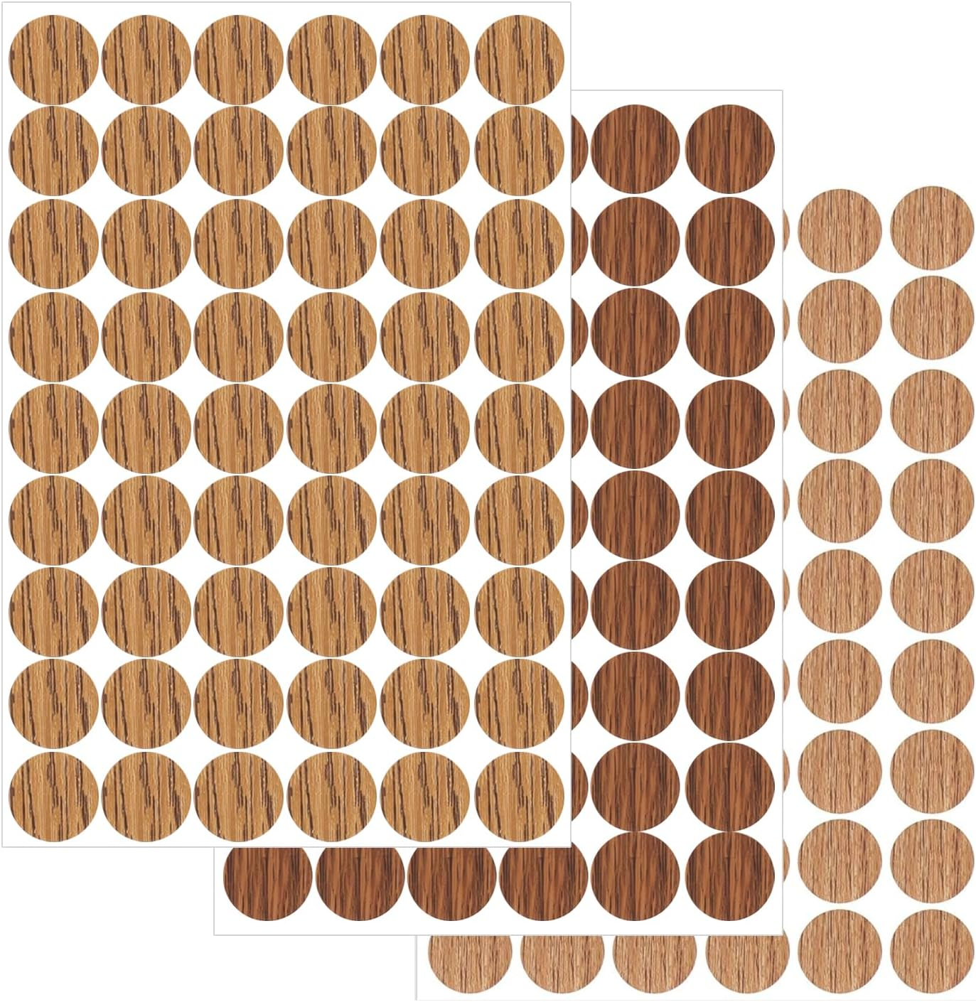 162PCS Screw Covers Caps,Grain Wood Furniture Decoration,Woods Stickers for Furniture,Wall Holes Cover,Cabinet Hole Covers,Textured Stickers,Wood Sticker,Nail Hole Patch,21Mm Adhesive Screw Hole Cover image number 6