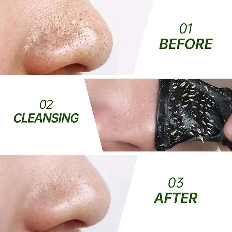 Men Blackhead Pore Strips, Deep Cleansing Blackhead Remover for Face, Natural Charcoal Nose Strips for Oily Skin, Large Size Nose Pore Strips for Black Head Whitehead Pore Unclogging Minimizer, 6PCS image number 1