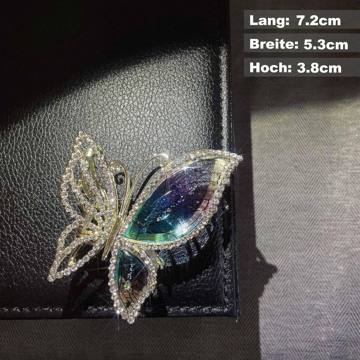 2 X Butterfly Hair Clips, Betterjonny Metal Claw Clips, Hair Claw Clip, Non-Slip Hair Clips, Rhinestone Large Hair Clips for Women, Girls, Ladies, Thin/Thick Hair image number 2