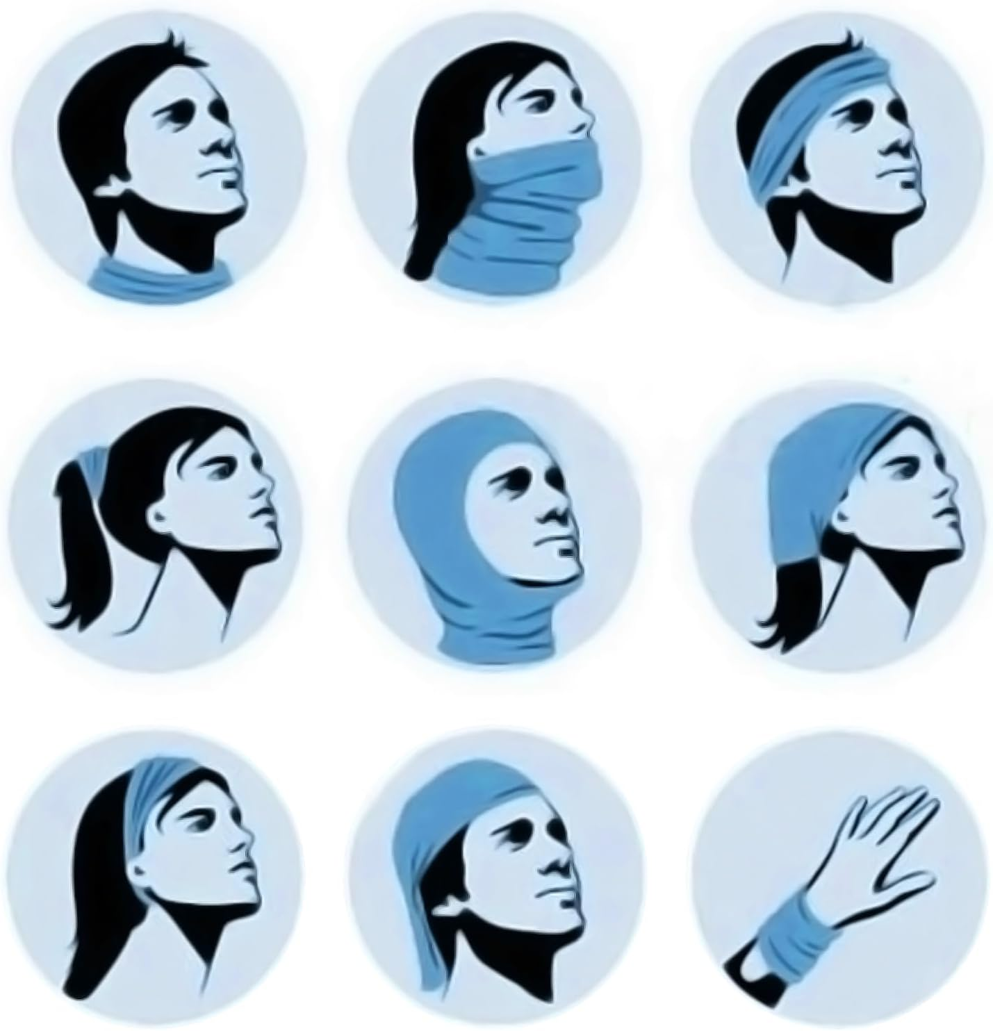 3 Pcs Neck Gaiter Shield Scarf Elastic Balaclava Headbands Headwear UV Sun Protection Outdoors Face Mask image number 4