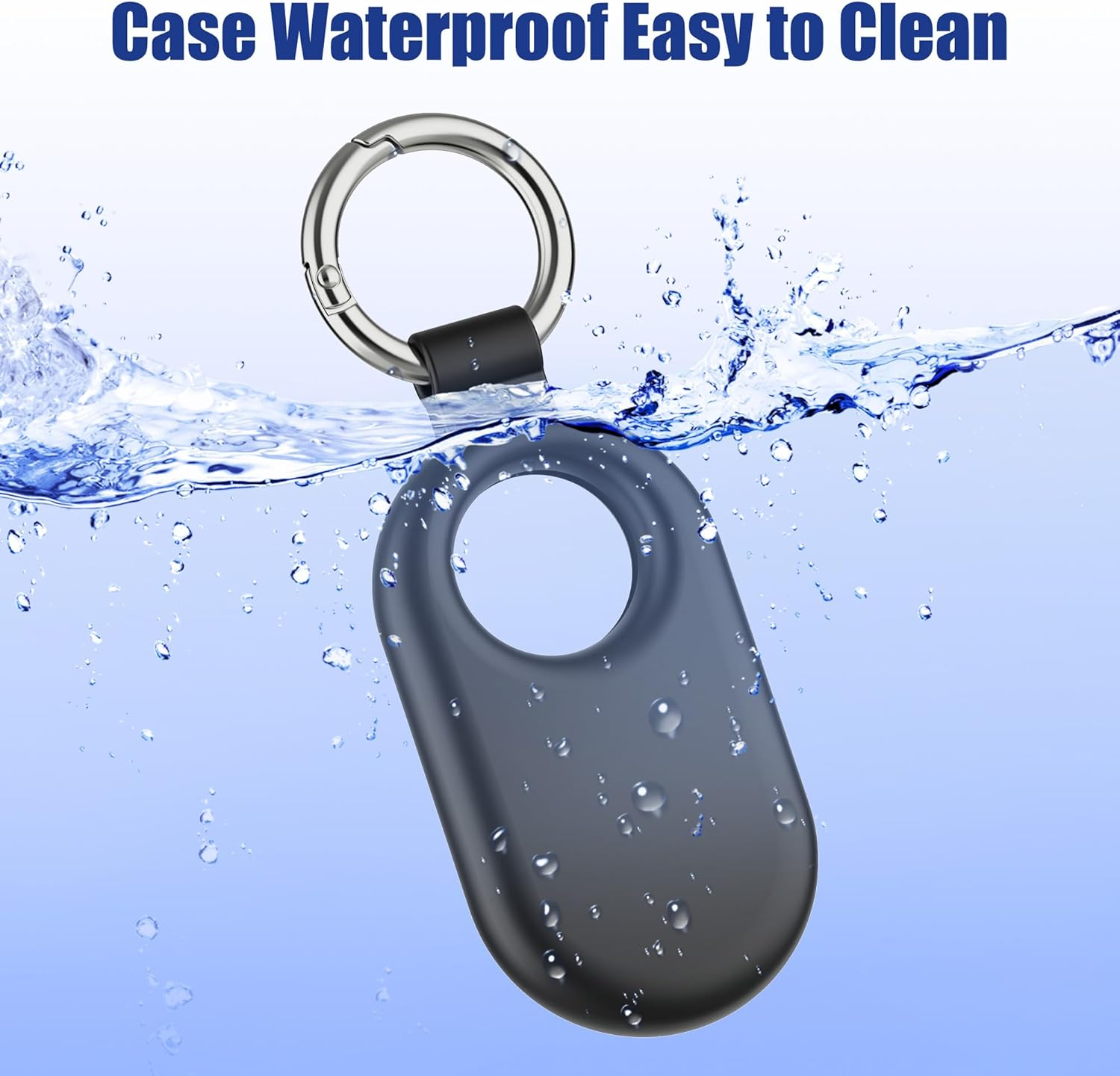 For Samsung Smarttag2 Case,4 Pack Silicone Keychain Galaxy Smart Tag 2 Holder,Gps Tracker Protective Cover with Keyring for Backpacks, Keys,Luggage, Wallet - Black image number 3