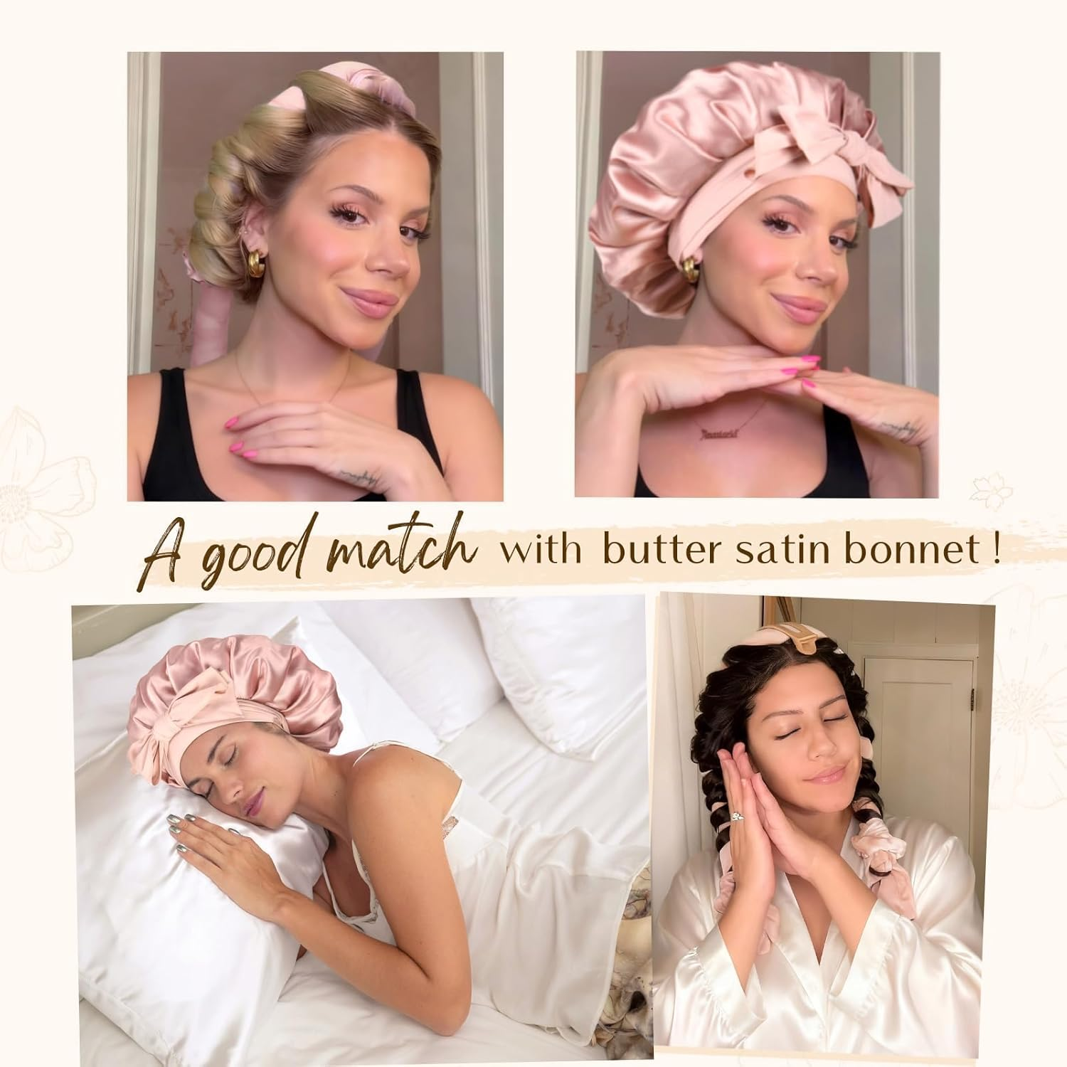 Yanibest Heatless Hair Curler, No Heat Hair Curlers to Sleep In, Super Soft Ribbon Wrap for Long Hair, Overnight Heatless Curling Set with Scrunchies and Clip, for All Hair Types image number 4