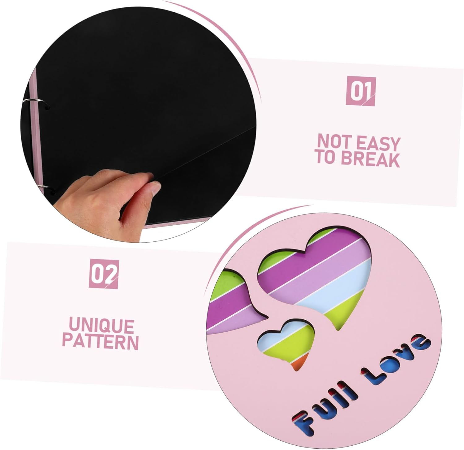 Diy Wood Photo Album Scrapbook for Wedding Birthday Photo Book Adhesive Pages image number 1