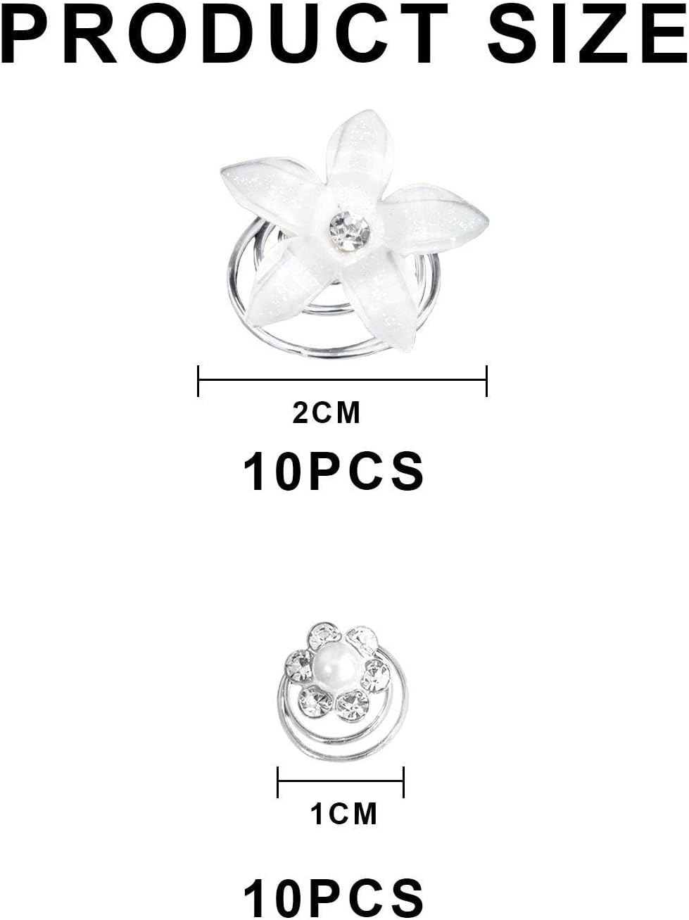 Pack of 20 Flower Hair Pins, Spring Hair Pins, Elee and Simple Hair Accessories, Hairstyle Decorations. image number 1