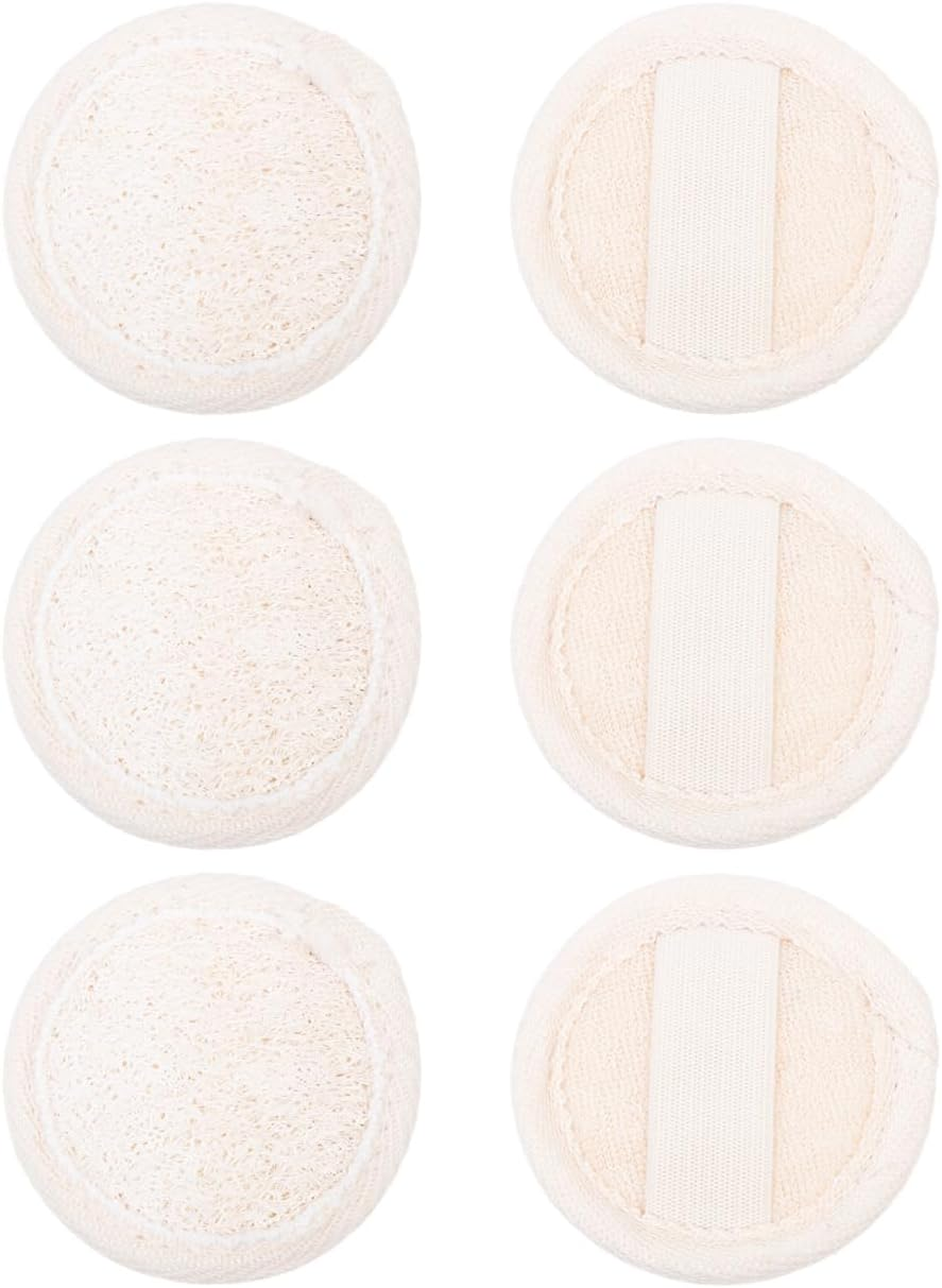 FOMIYES Loofah Makeup Puff Set - Reusable Facial Cleaning Pads for Gentle Makeup Removal and Skin Cleansing, Multi-Functional Kit for Daily Use, 6.5Cm round Pads for Women and Men image number 2