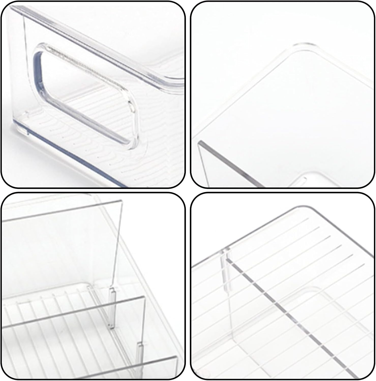 Tea Bag Organizer 2 Pack with Removable Dividers Tea Storage Box 8 Adjustable Compartments 11.1 X 6.37 X 3.7 Inches Clear Acrylic Tea Holder