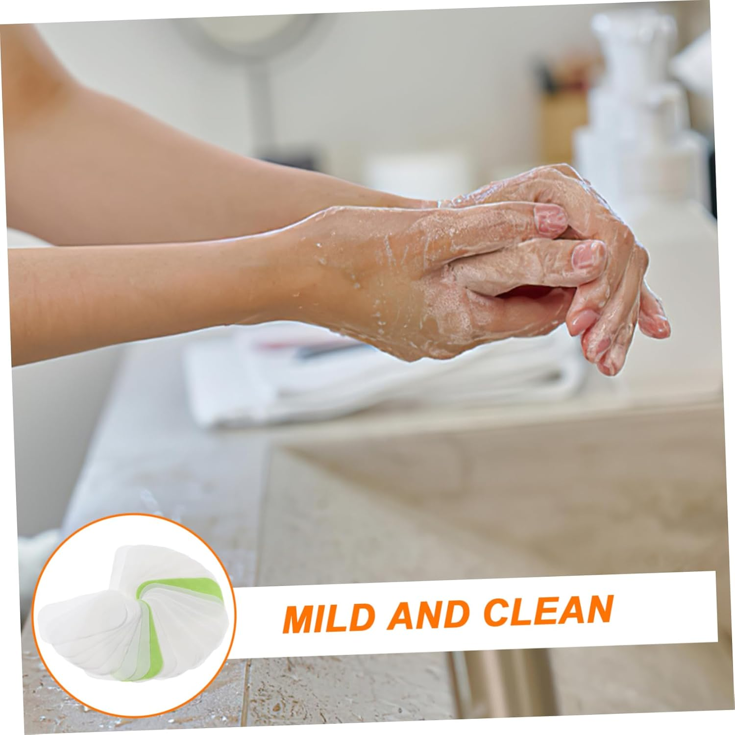 VANZACK 50 Pcs Portable Soap Sheets for Travel Disposable Hand Washing Soap Slices for Outdoor Use and Camping image number 5