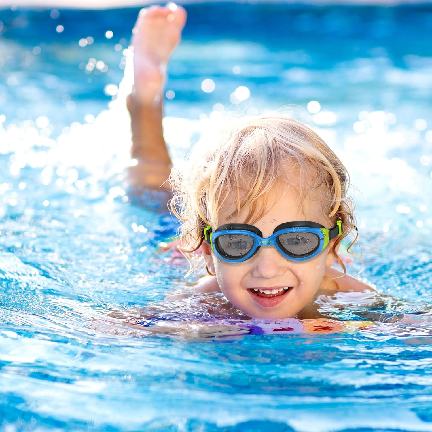 Emsina Kids Swim Goggles, Swimming Goggles for Kids Age 3-10 Boys and Girls &hellip; image number 2
