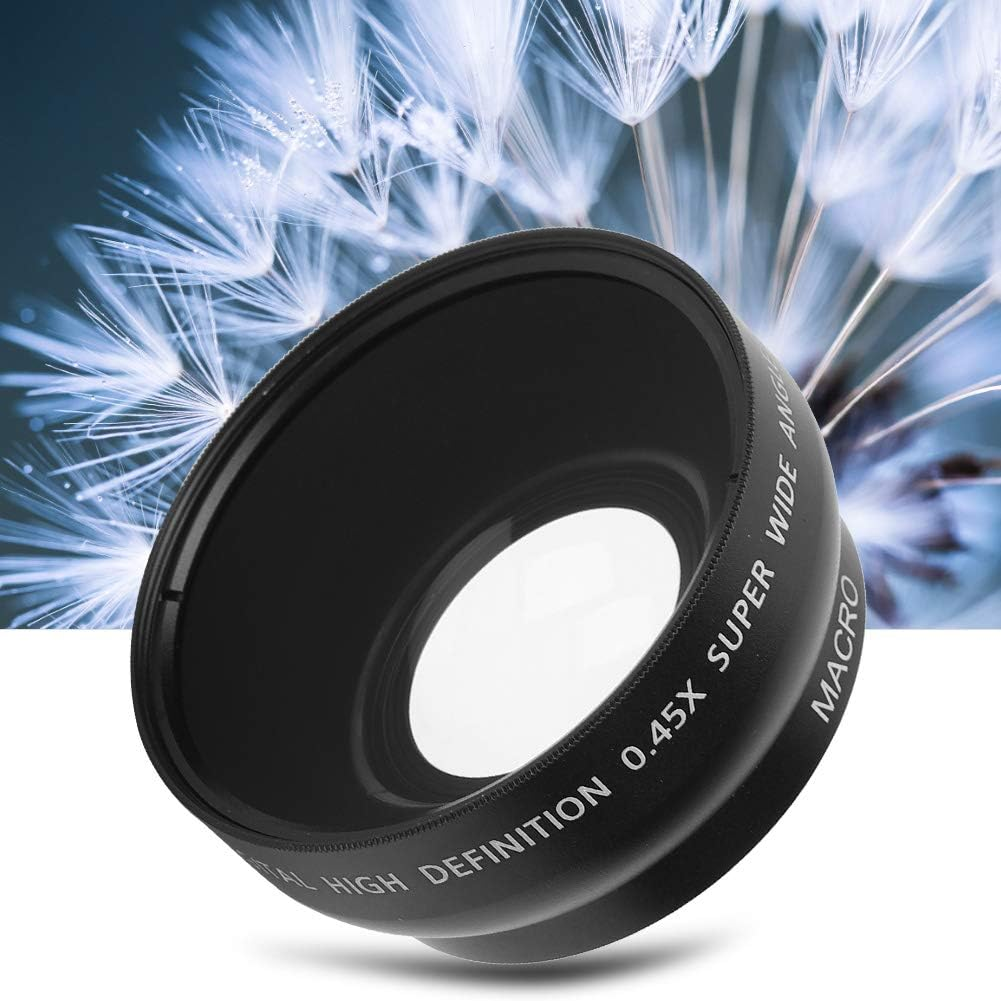 49MM 0.45X Wide Angle Macro Lens - Aluminum Alloy + Optical Glass - Super Wide Angle Lens - for All 49MM Diameter Camera Lenses