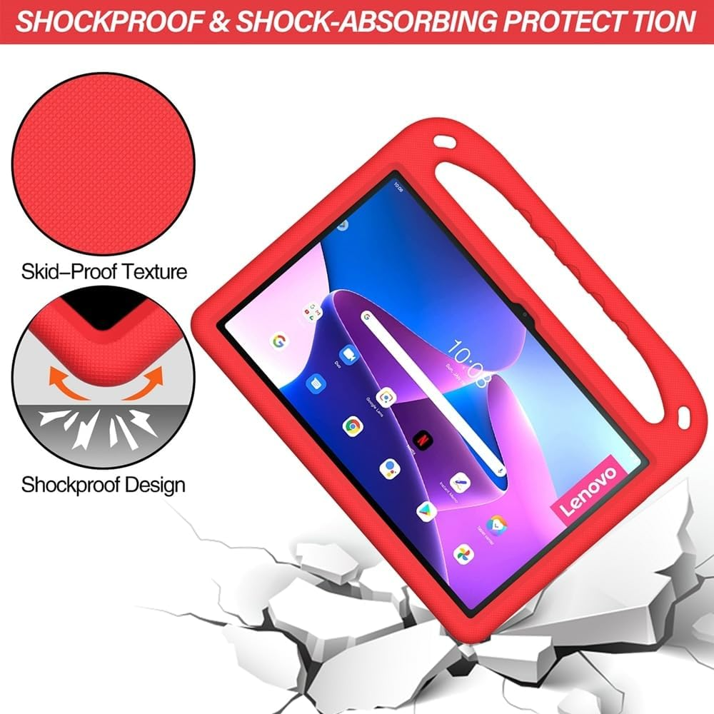 Jarttarn Kids Case Compatible with Lenovo Tab P11 2Nd Gen 11.5 Inch 2023 (TB-350FU/TB-350XU), Light Weight Shock Proof Handle Stand Kids Friendly Protective Cover Case EV a Tablet Case (Red) image number 4