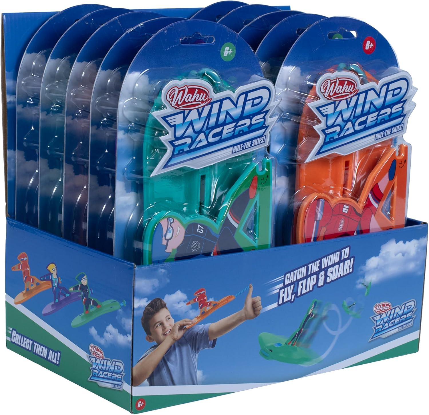Wahu Wind Racers Flying Toy for Kids Ages 6+ | Performs Loops, Tricks & Boomerangs | Aerodynamic Foam Glider with Launcher | Outdoor Active Play | Multicolour Styles May Vary image number 3
