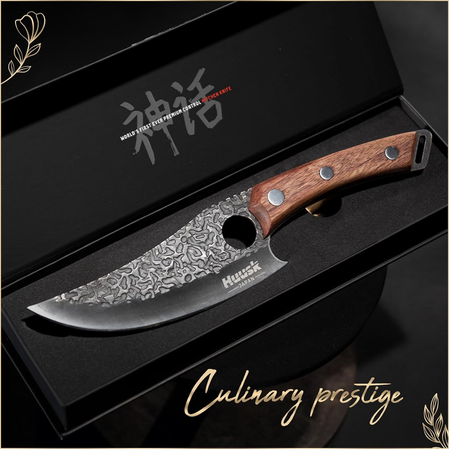 Huusk Chef Knife 11 Inch, Kitchen Knives for Cutting, Chopping, Boning Knife, Meat Knife. Japanese Kitchen Knife Designed for Balance and Control, Blending Modern Style with Traditional Appeal image number 4