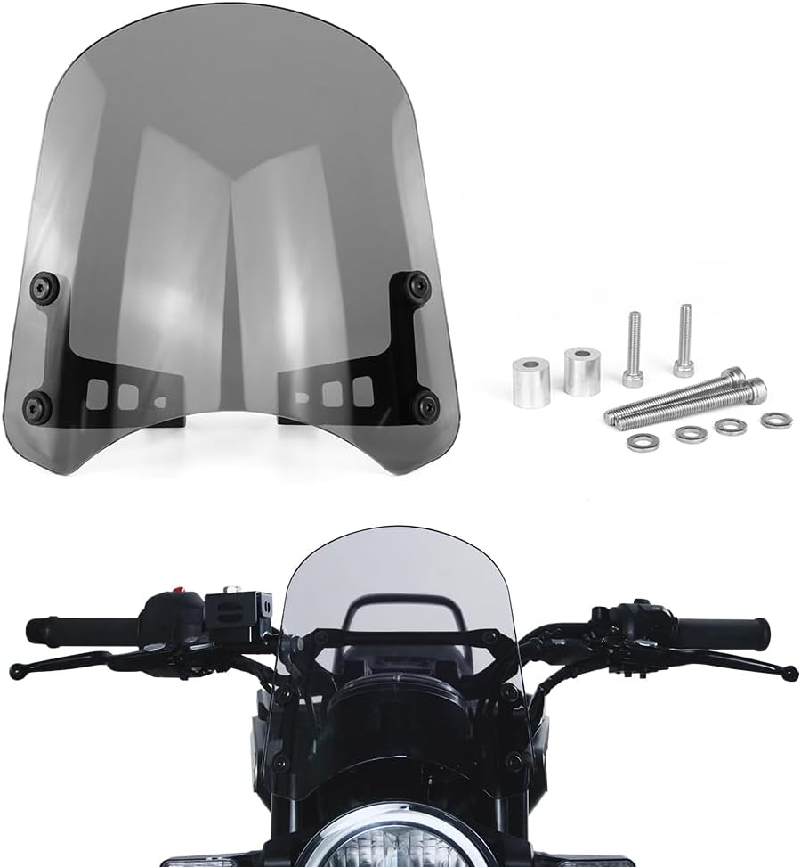 Motorcycle Windshield Windscreen Fit for Husqvarna Vitpilen/Svartpilen 401 2017-2023 Motorcycle Windscreen with Bracket (Gray)