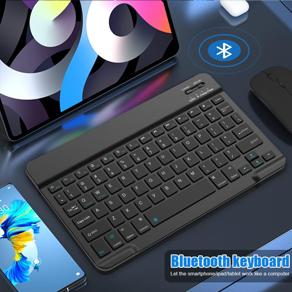 Bluetooth Keyboard for Ipad 10Th Generation, Ipad Pro 13/12/11/10/9/8/7 Inch, Ipad Air 13/11Th Gen, Ipad Mini, Samsung Xiaomi Tablets, Etc. - Slim Wireless Portable Travel Office Computer Accessories image number 1