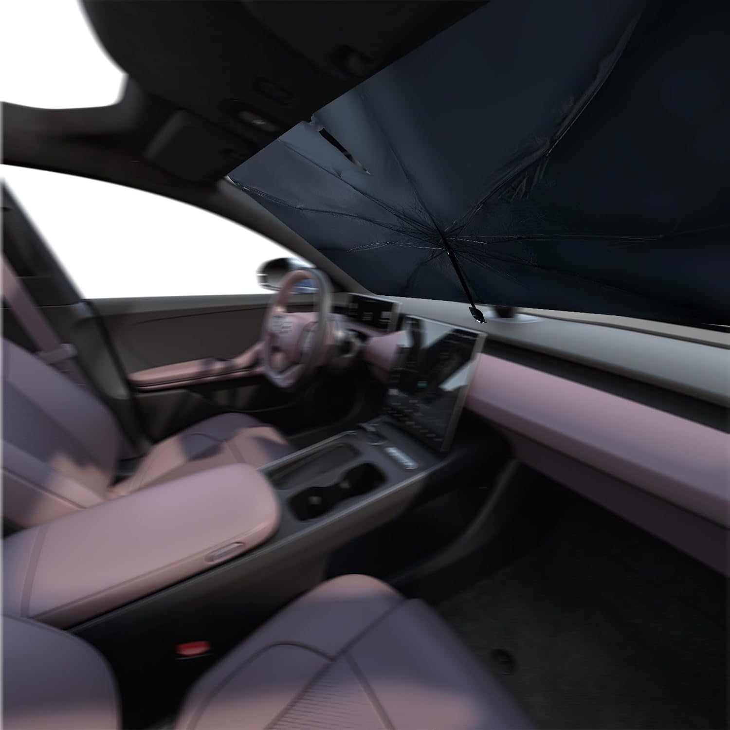 Kaoruo Car Windshield Sun Shade &ndash; UV Block & Heat Shield, Foldable Sunshade Cover for Sedan, SUV & Truck, Compact Windshield Insulation Protector image number 2