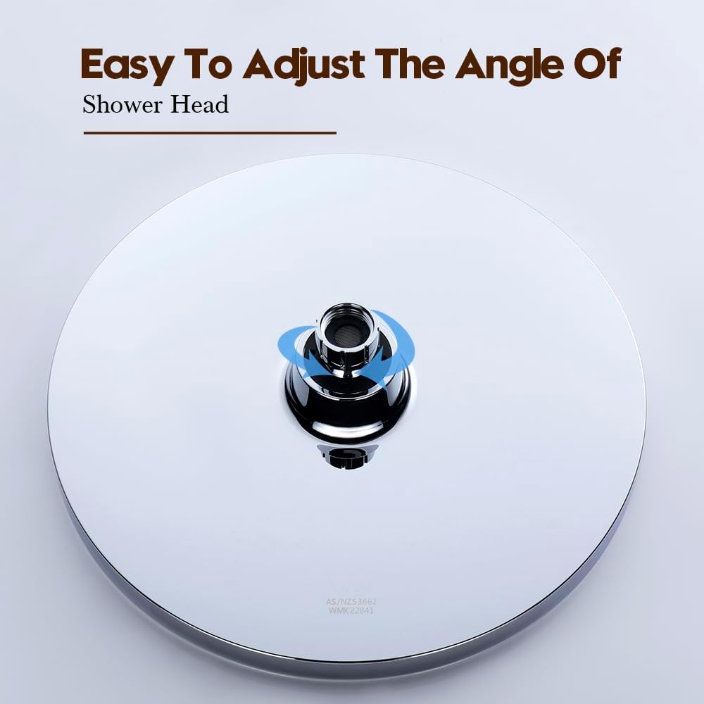 Decaura WELS round Overhead Rain Shower Head Large Adjustable 10 Inch Rainfall Shower Head (Chrome) image number 1