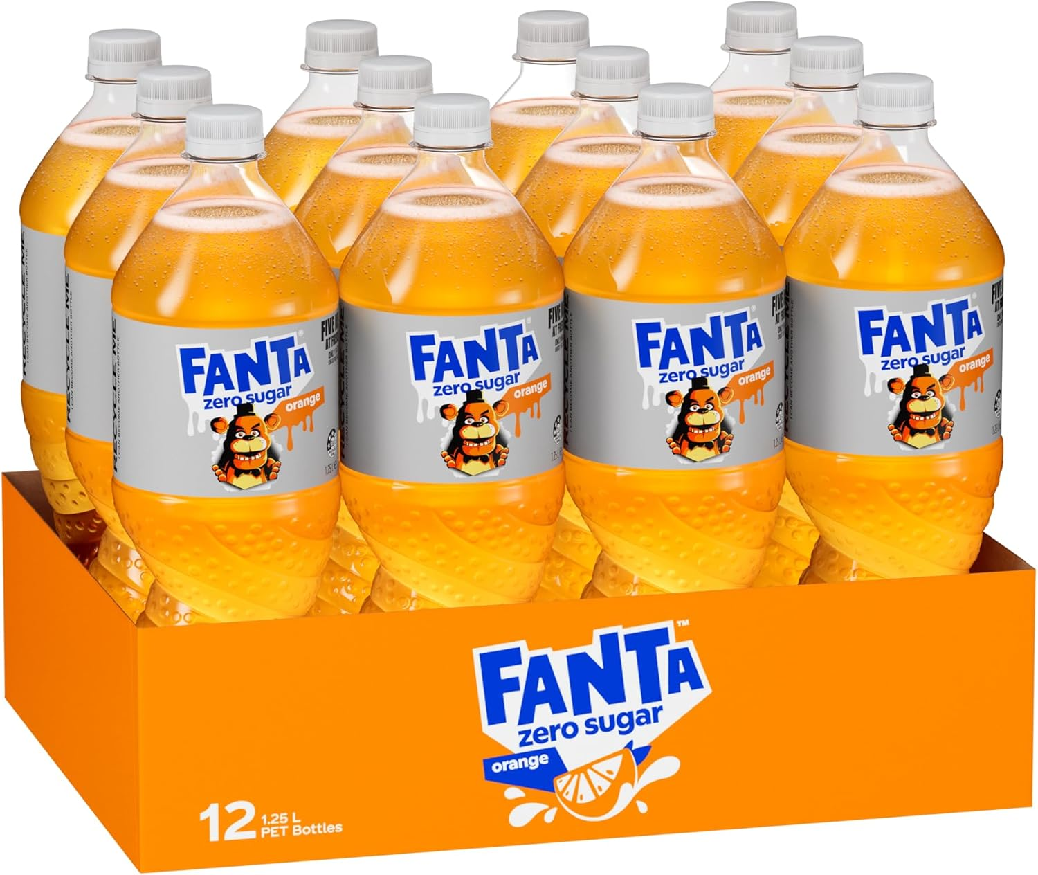 Fanta Orange Zero Sugar Soft Drink Multipack Bottles 12 X 1.25L image number 3