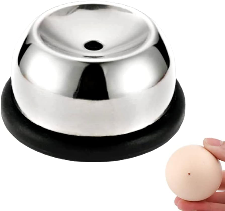 Chaleemoo Egg Piercer for Raw Eggs, Stainless Steel Egg Poker for Boiling Eggs, Great Eggshell Peeler Tool to Get Good Hard Boiled Eggs, Egg Hole Puncher Pricker with Retractable Pin, Black